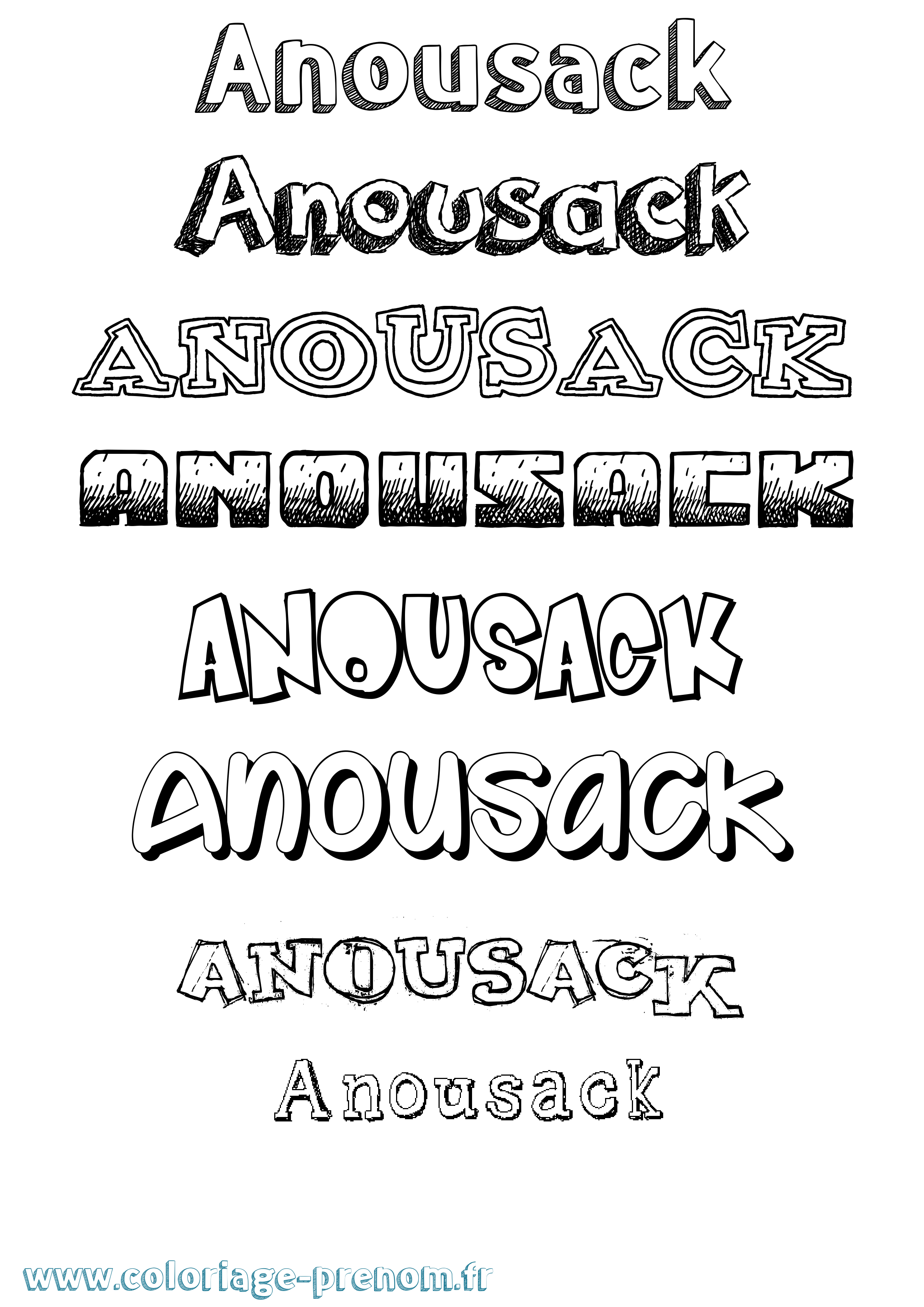 Coloriage Anousack Dessiné Coloriage prénom Anousack Dessiné