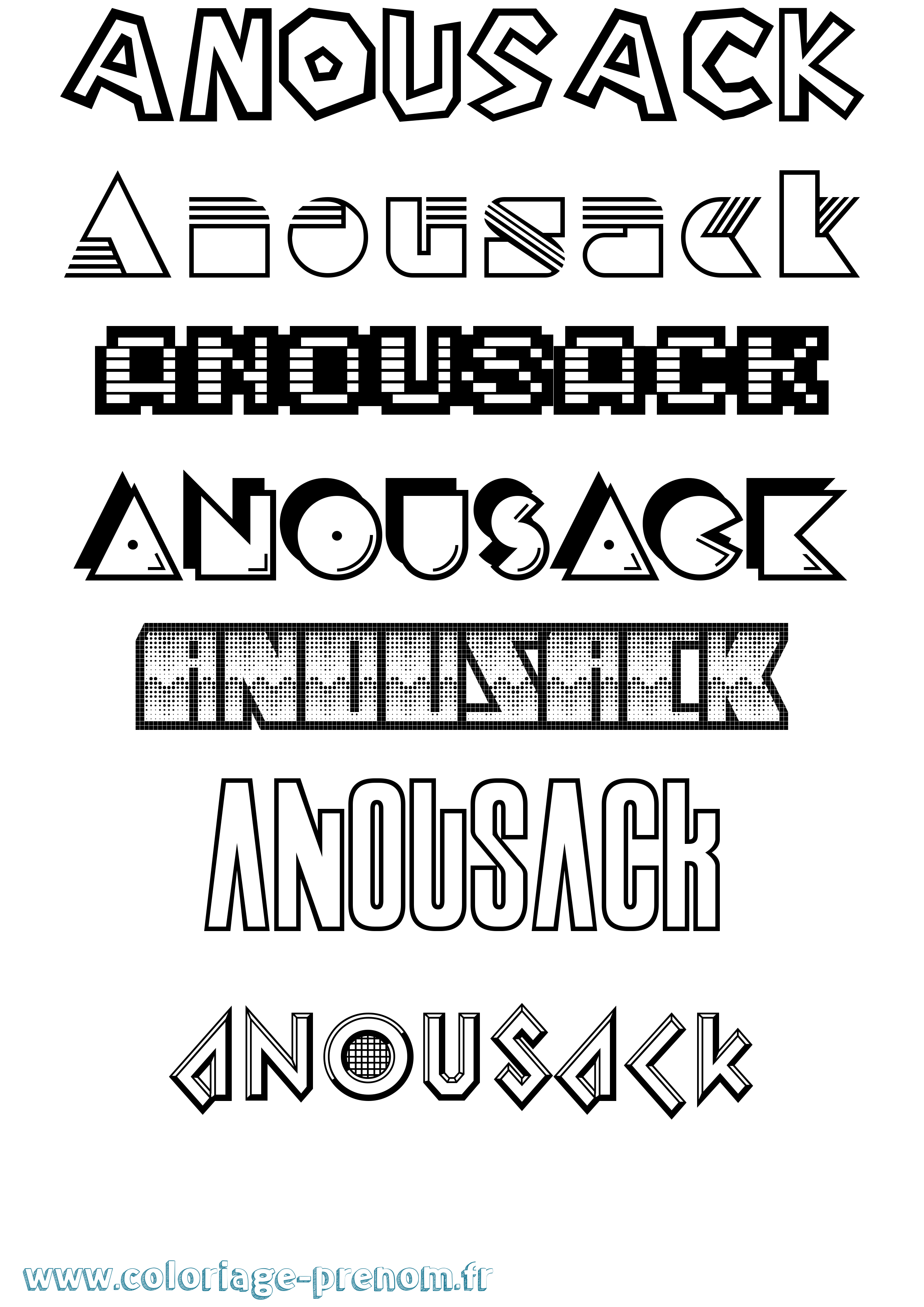 Coloriage Anousack Jeux Vidéos Coloriage prénom Anousack Jeux Vidéos