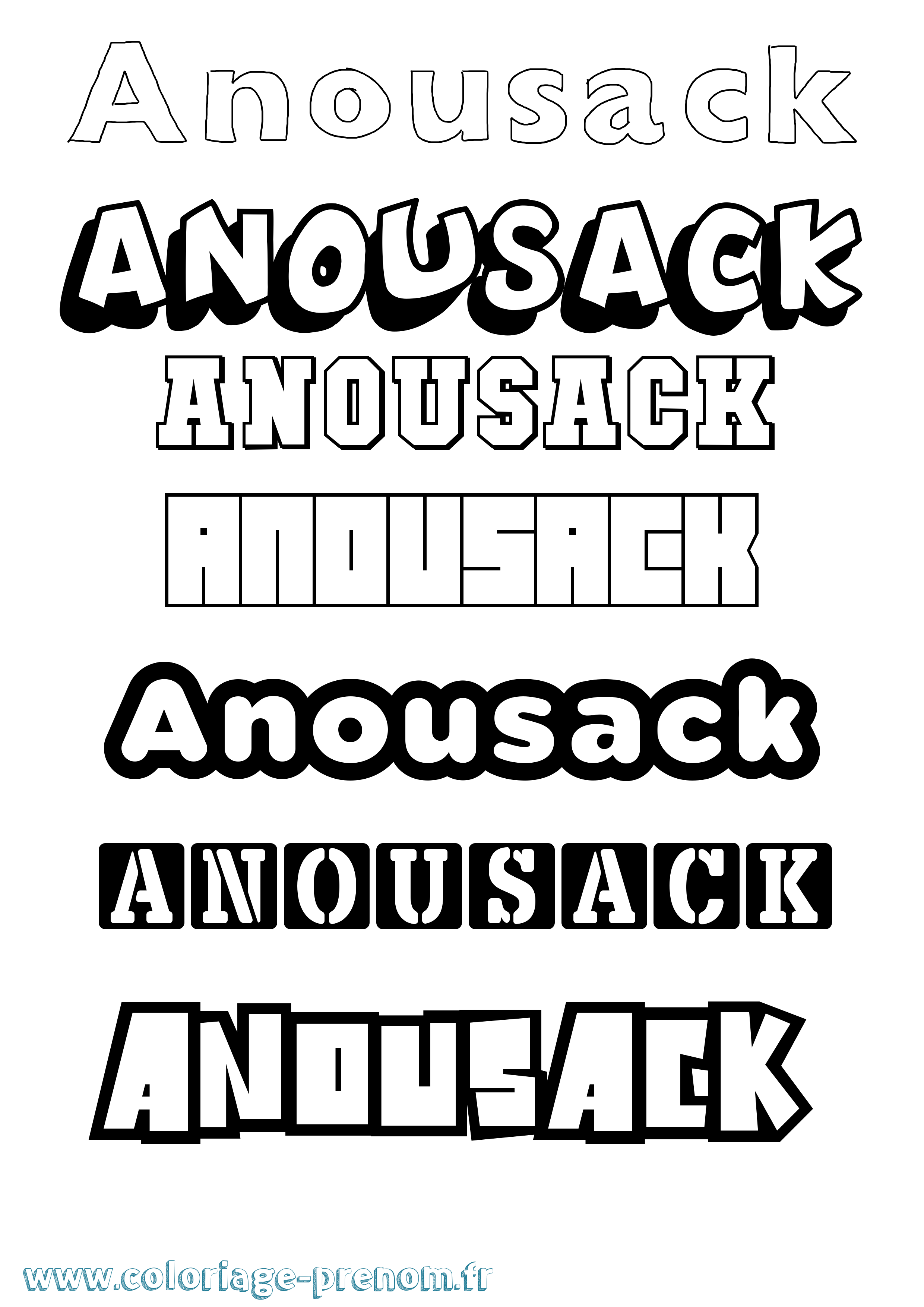 Coloriage Anousack Simple Coloriage prénom Anousack Simple