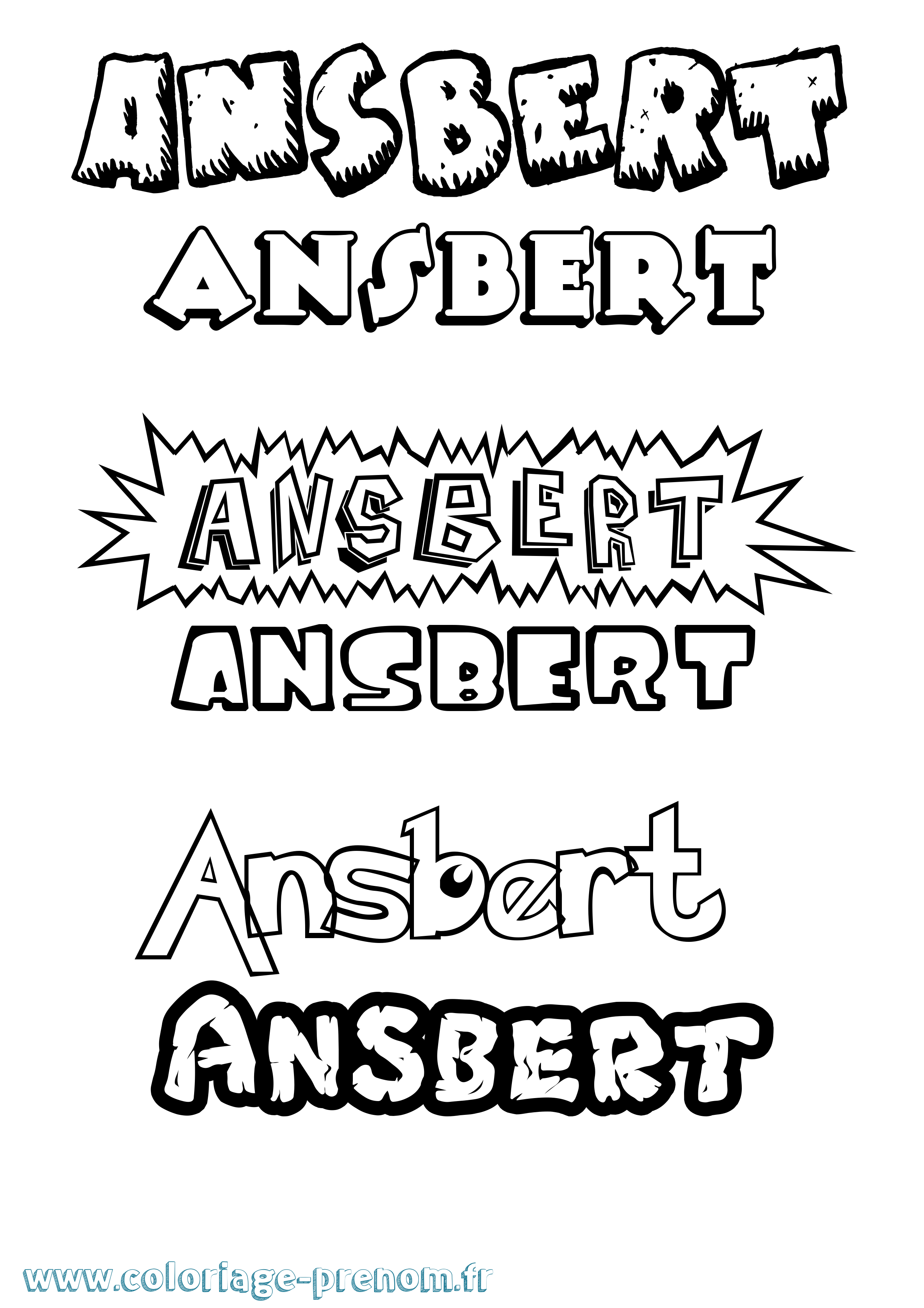 Coloriage Ansbert Dessin Animé Coloriage prénom Ansbert Dessin Animé