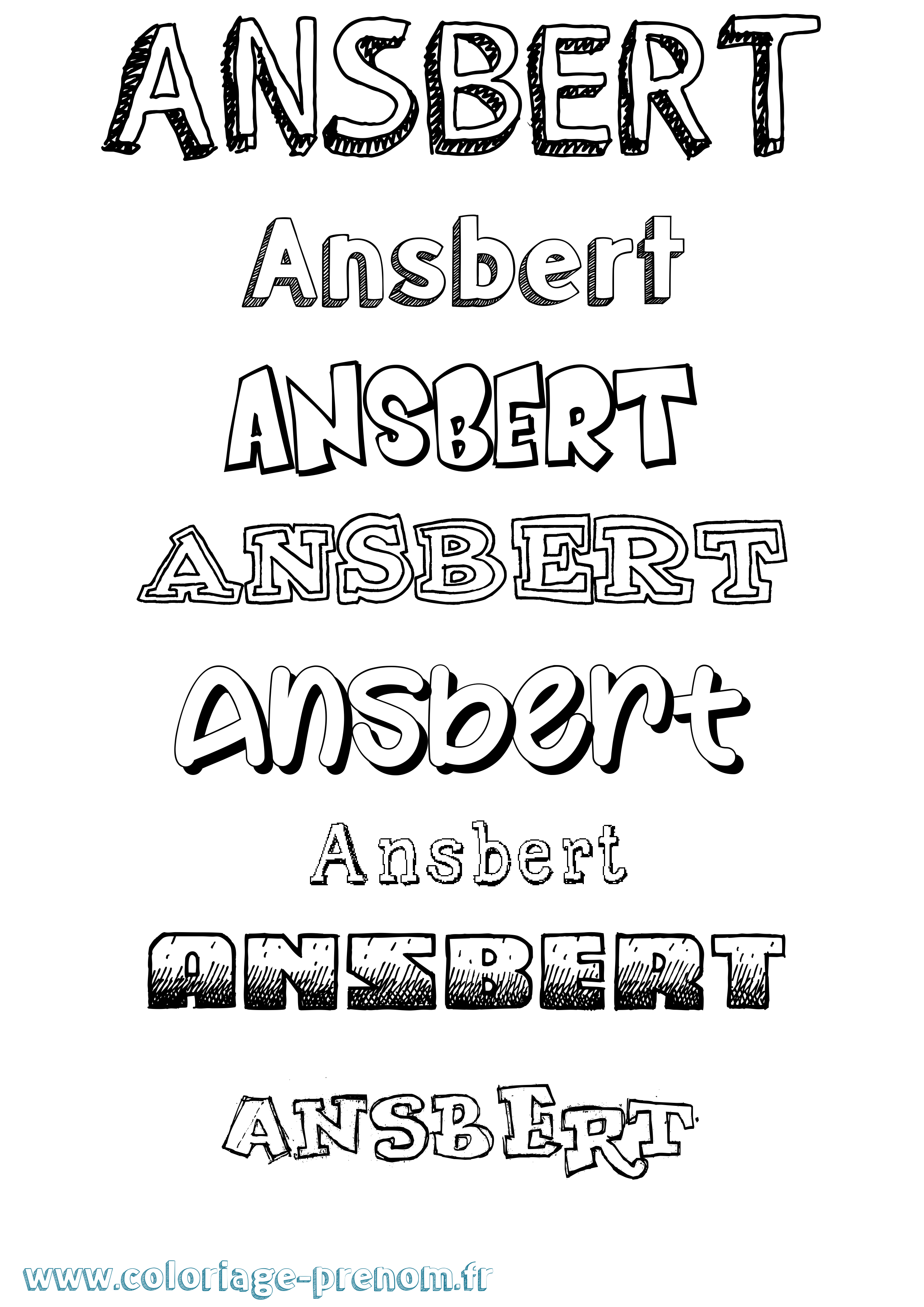 Coloriage Ansbert Dessiné Coloriage prénom Ansbert Dessiné