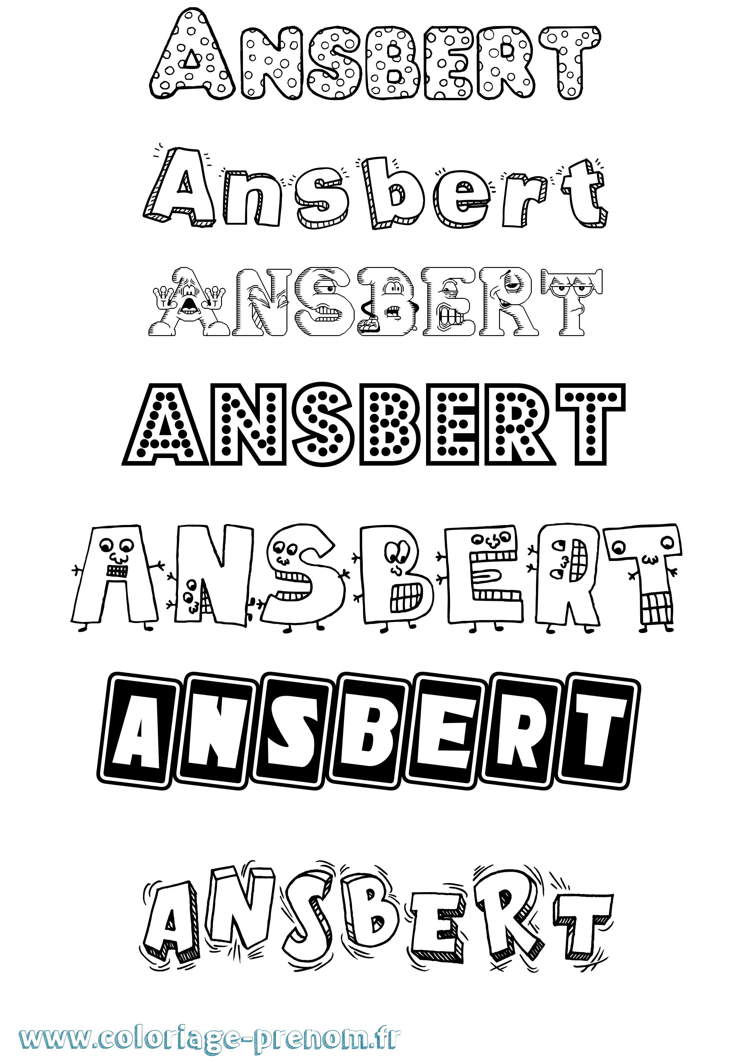 Coloriage Ansbert Fun Coloriage prénom Ansbert Fun