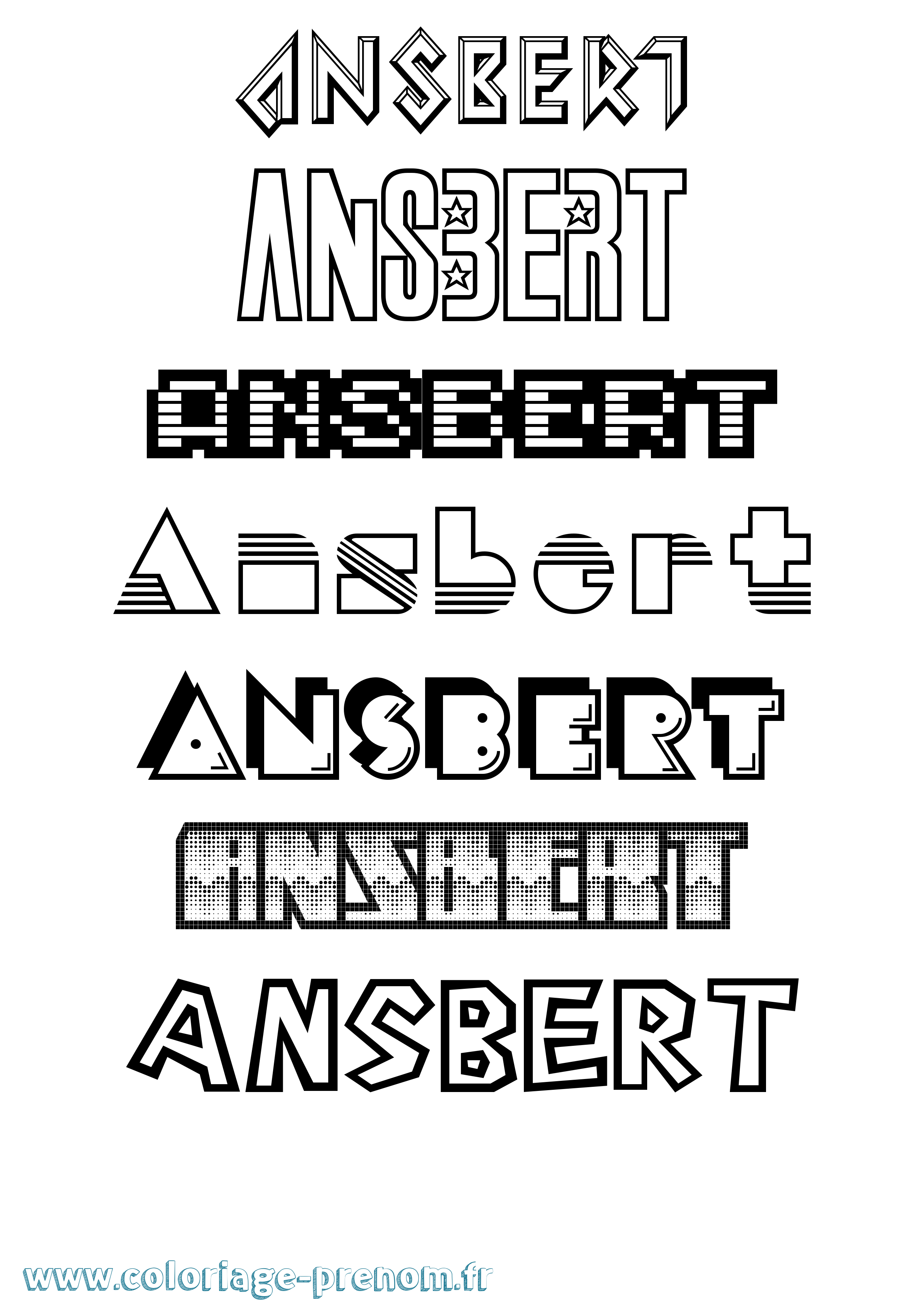 Coloriage Ansbert Jeux Vidéos Coloriage prénom Ansbert Jeux Vidéos
