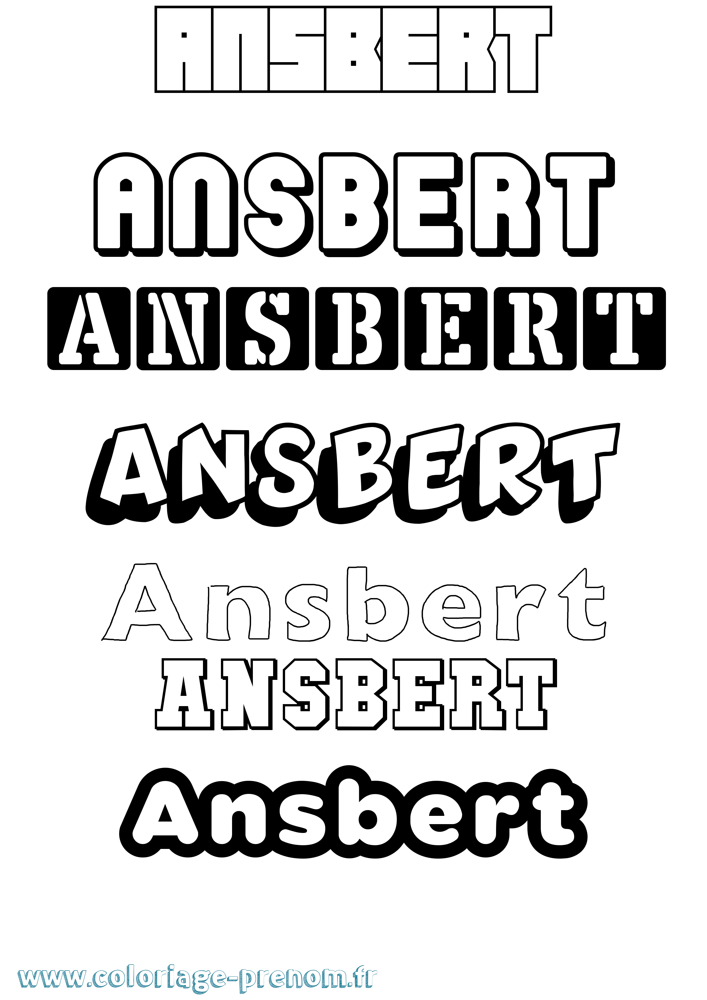 Coloriage Ansbert Simple Coloriage prénom Ansbert Simple