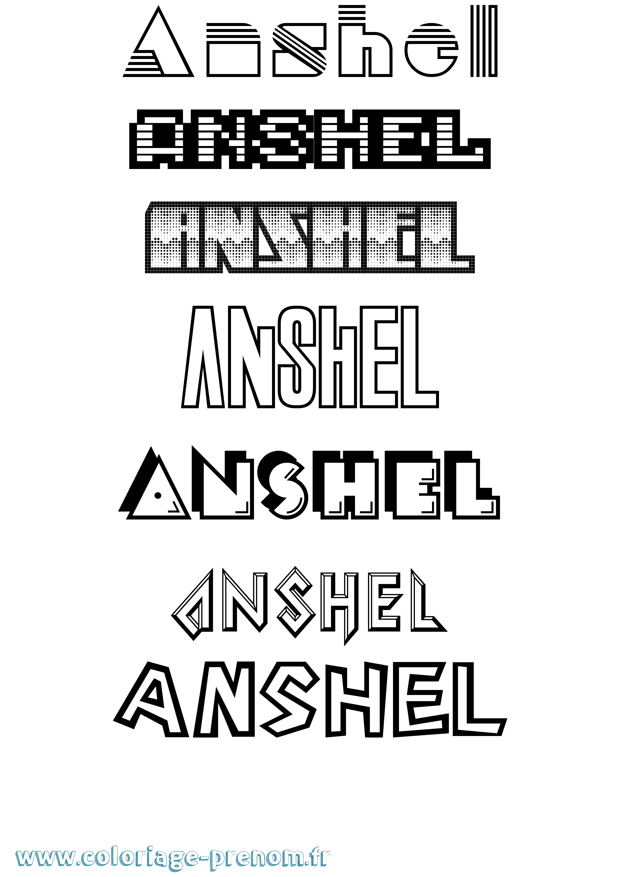 Coloriage Anshel Jeux Vidéos Coloriage prénom Anshel Jeux Vidéos
