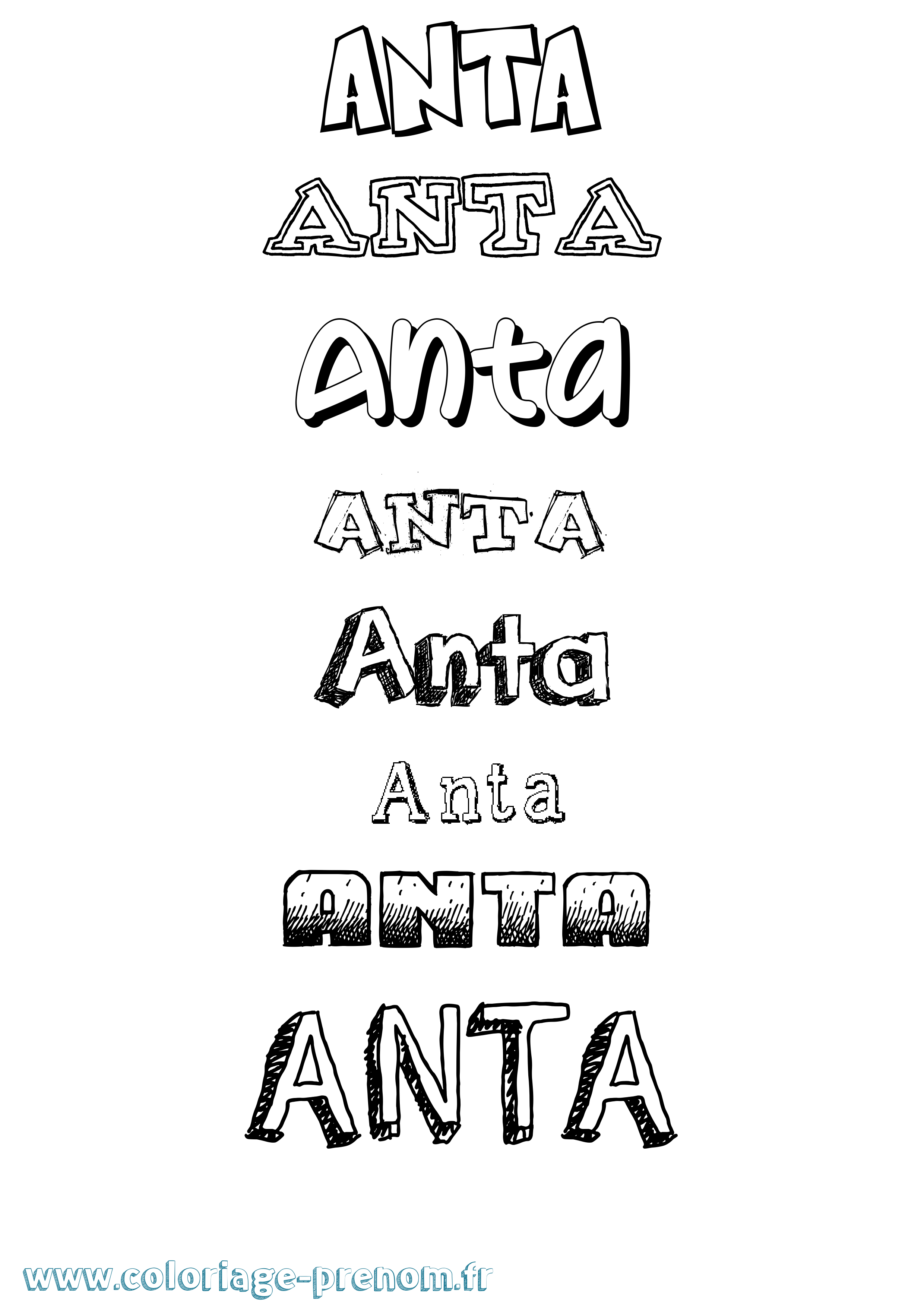 Coloriage Anta Dessiné Coloriage prénom Anta Dessiné