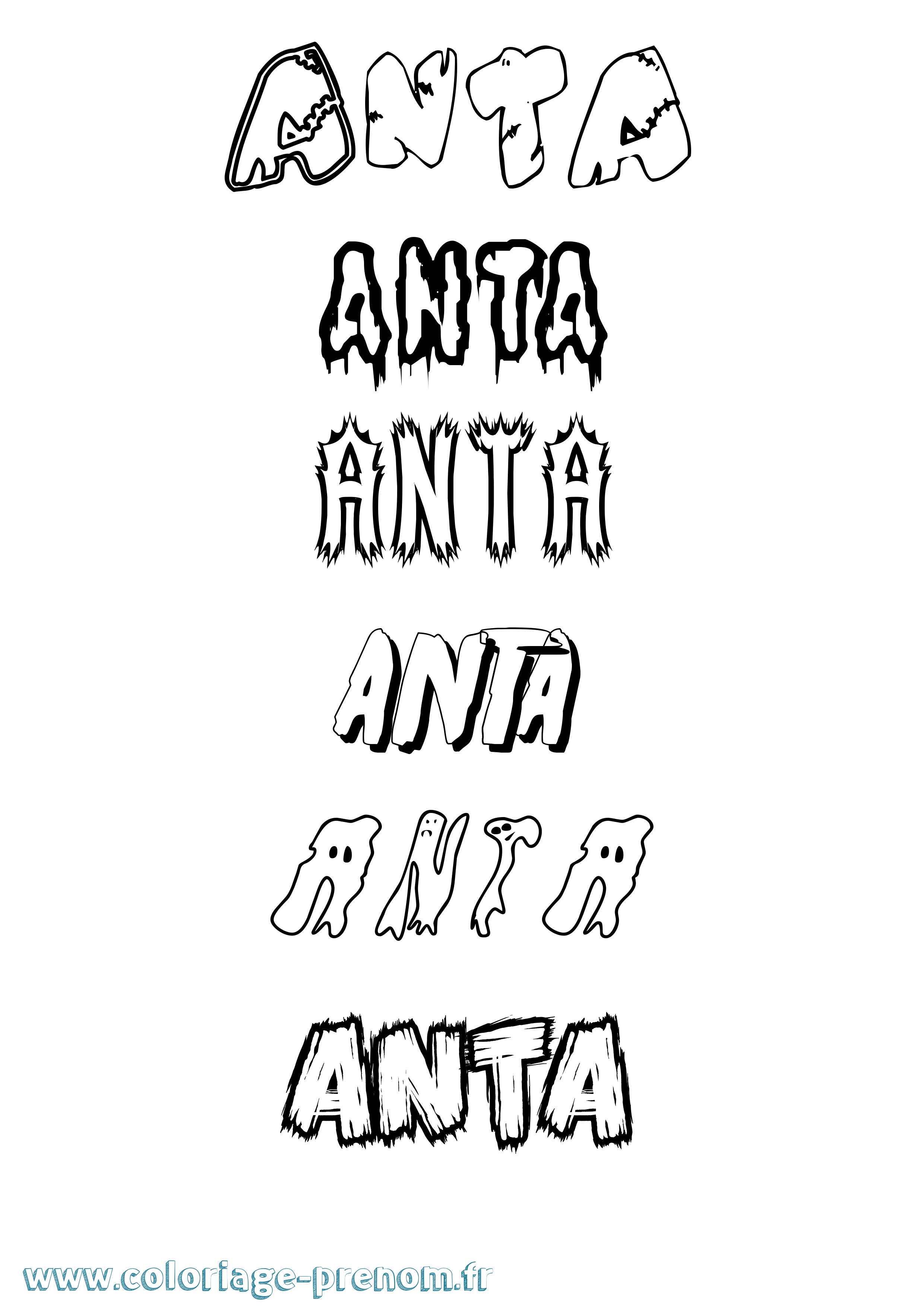 Coloriage Anta Frisson Coloriage prénom Anta Frisson