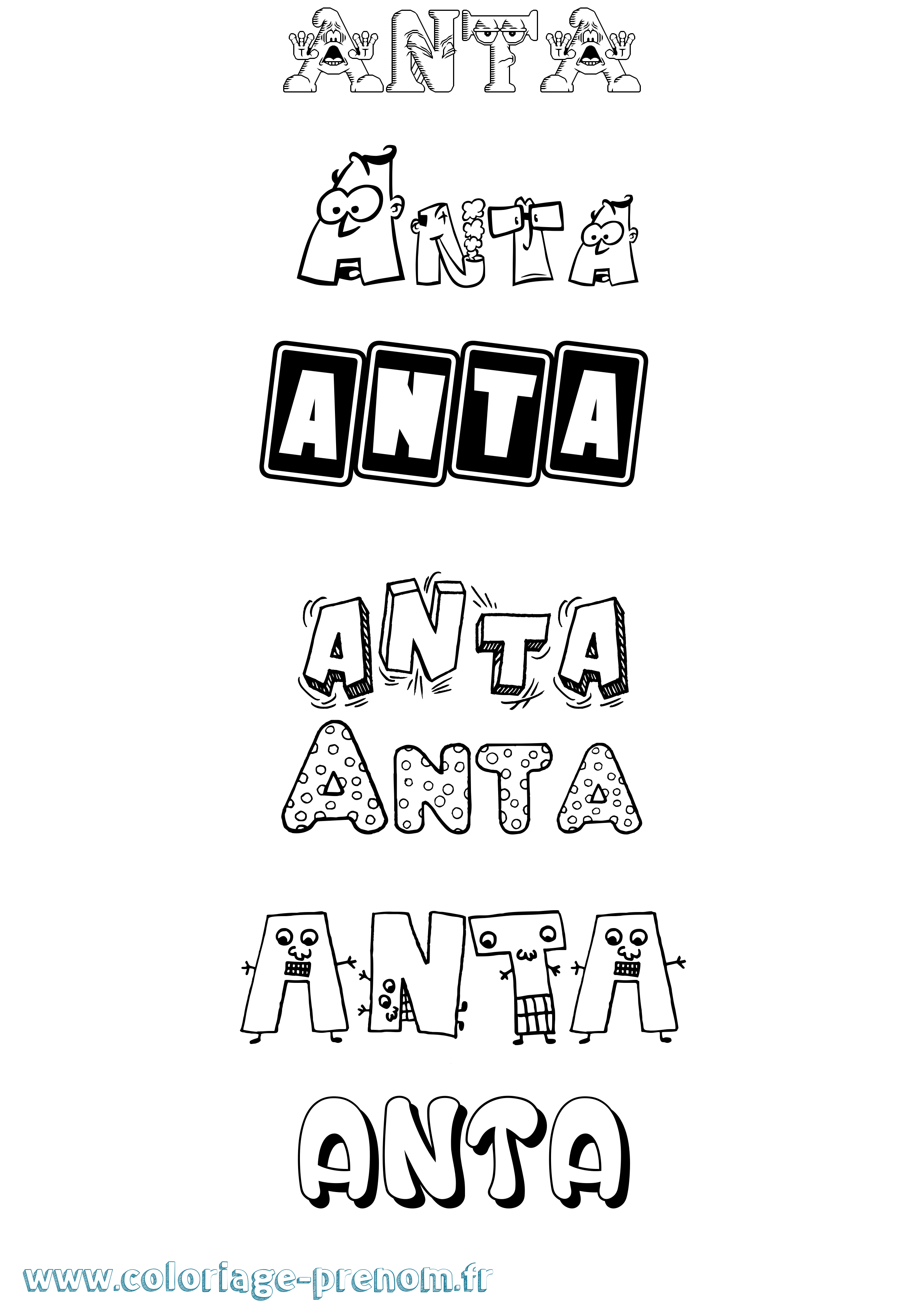 Coloriage Anta Fun Coloriage prénom Anta Fun