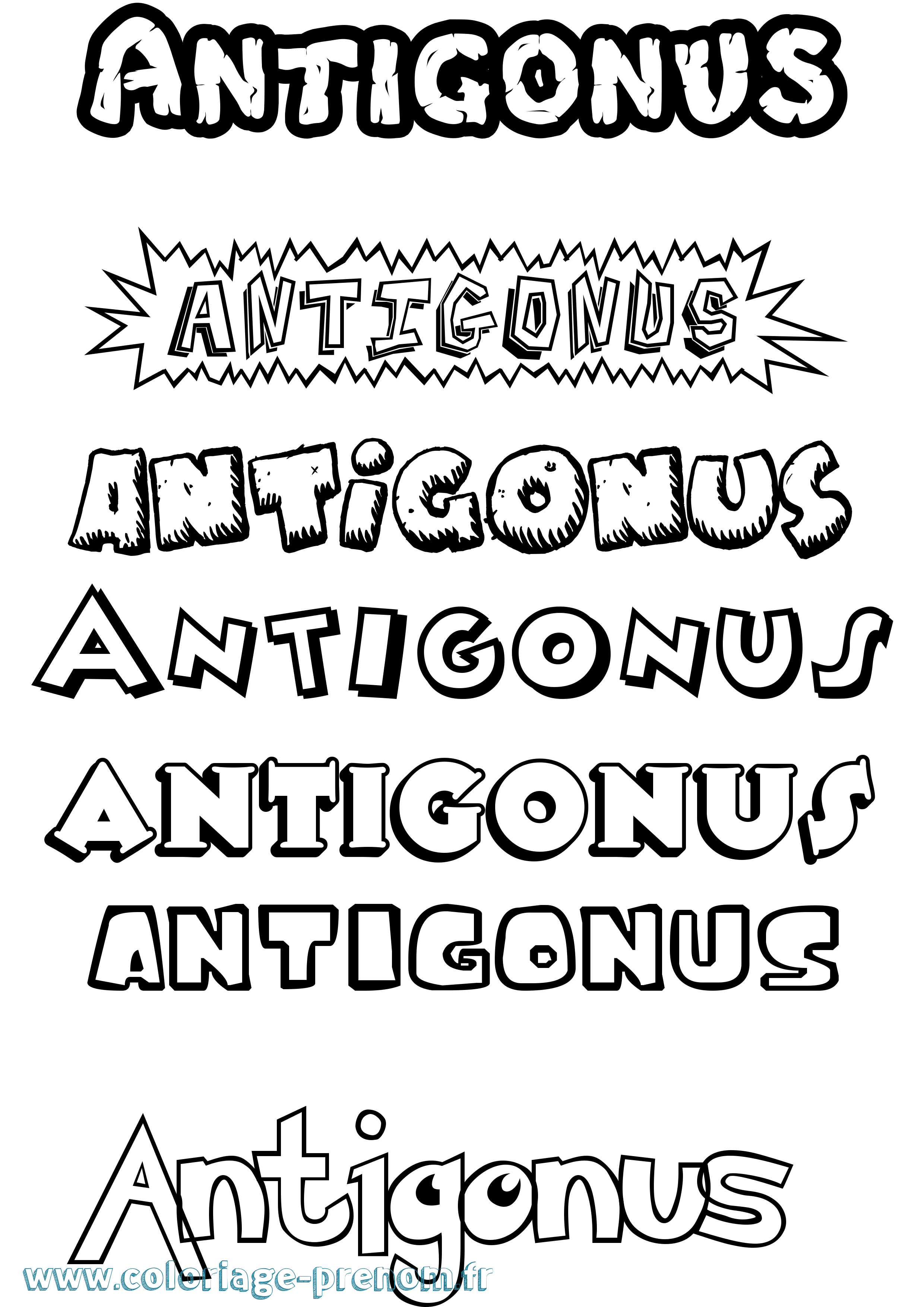 Coloriage Antigonus Dessin Animé Coloriage prénom Antigonus Dessin Animé