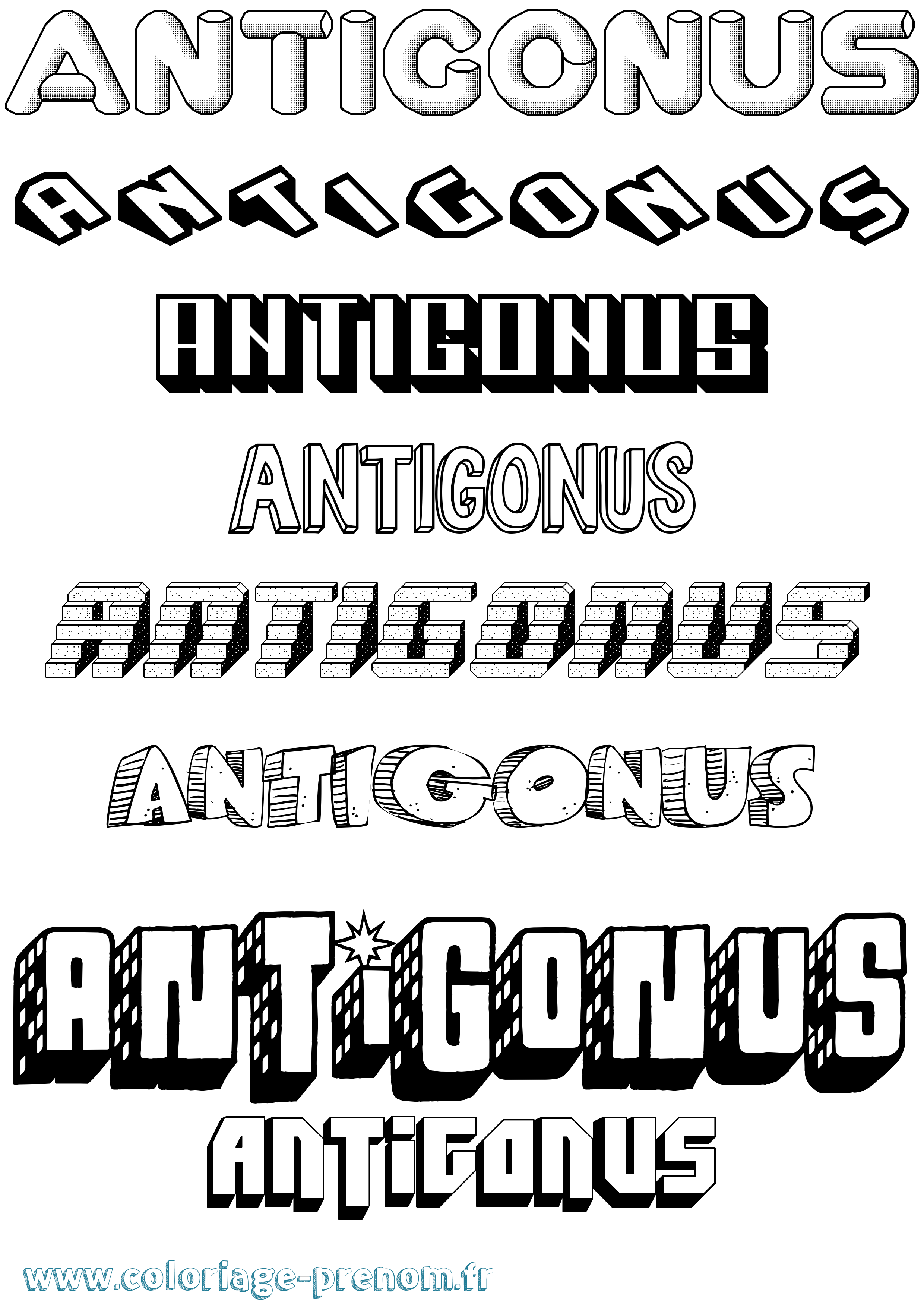 Coloriage Antigonus Effet 3D Coloriage prénom Antigonus Effet 3D