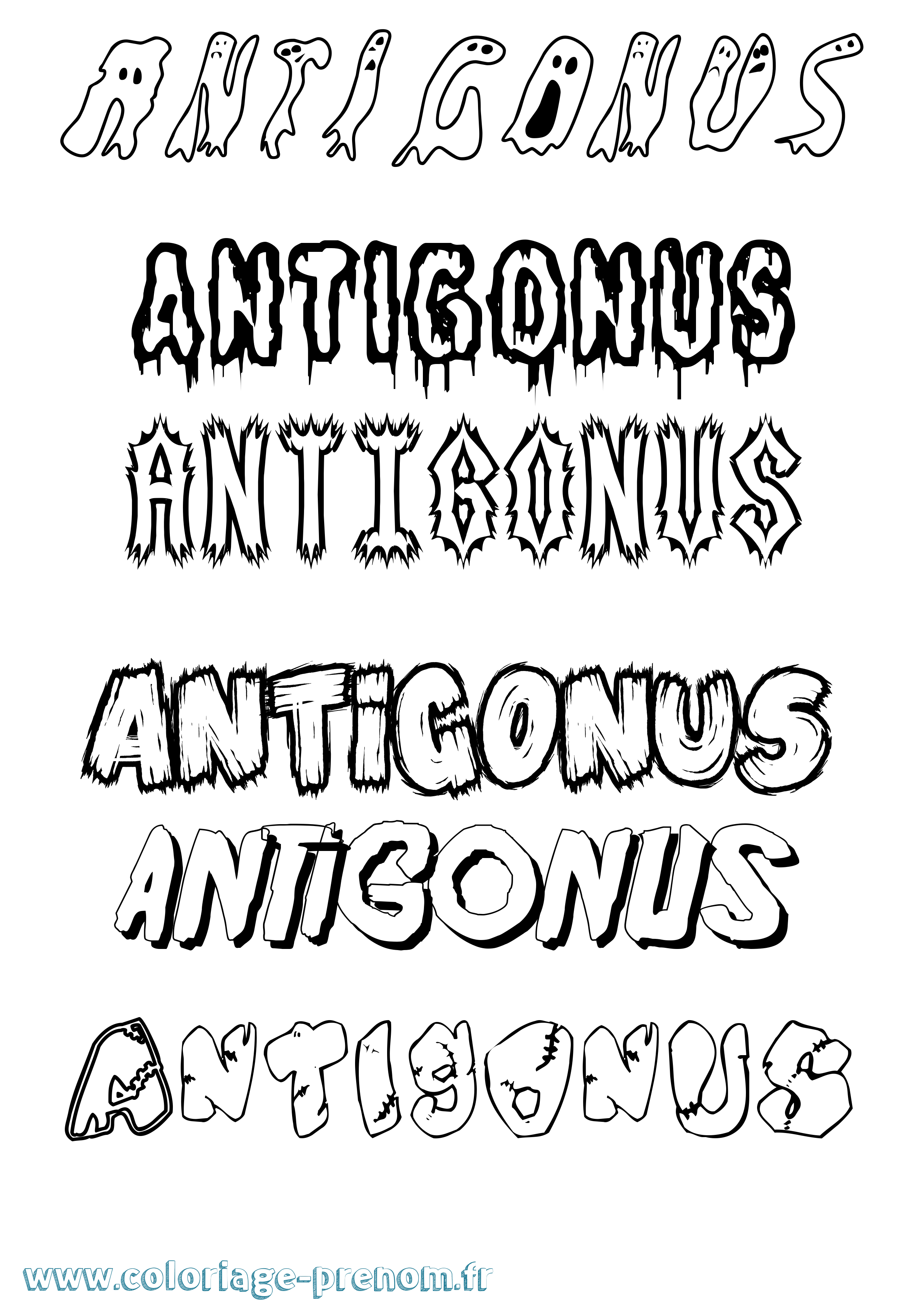 Coloriage Antigonus Frisson Coloriage prénom Antigonus Frisson