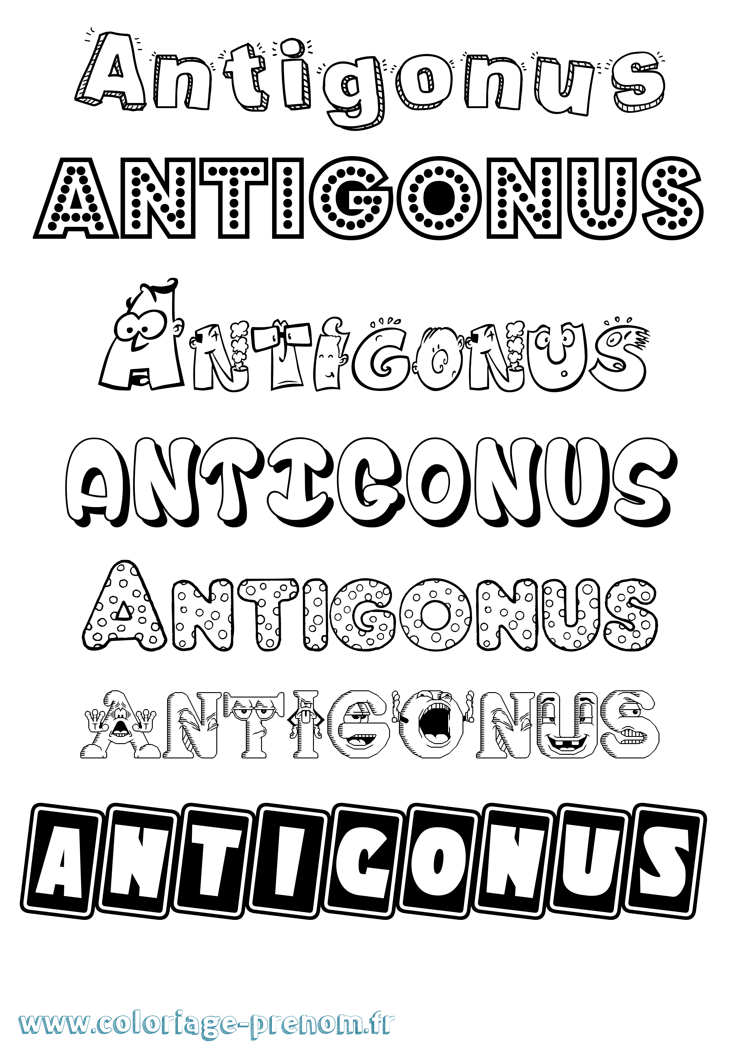 Coloriage Antigonus Fun Coloriage prénom Antigonus Fun