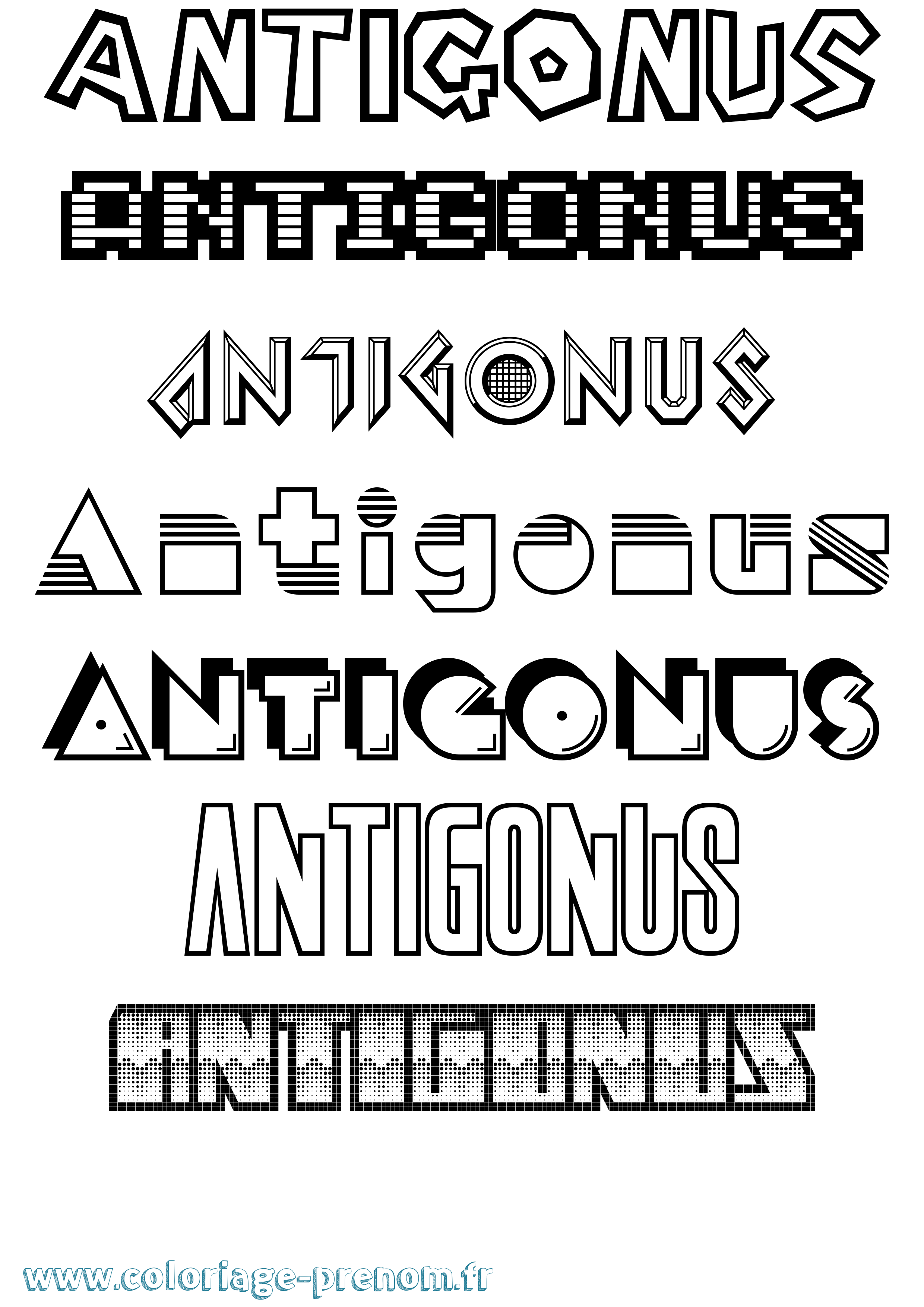Coloriage Antigonus Jeux Vidéos Coloriage prénom Antigonus Jeux Vidéos