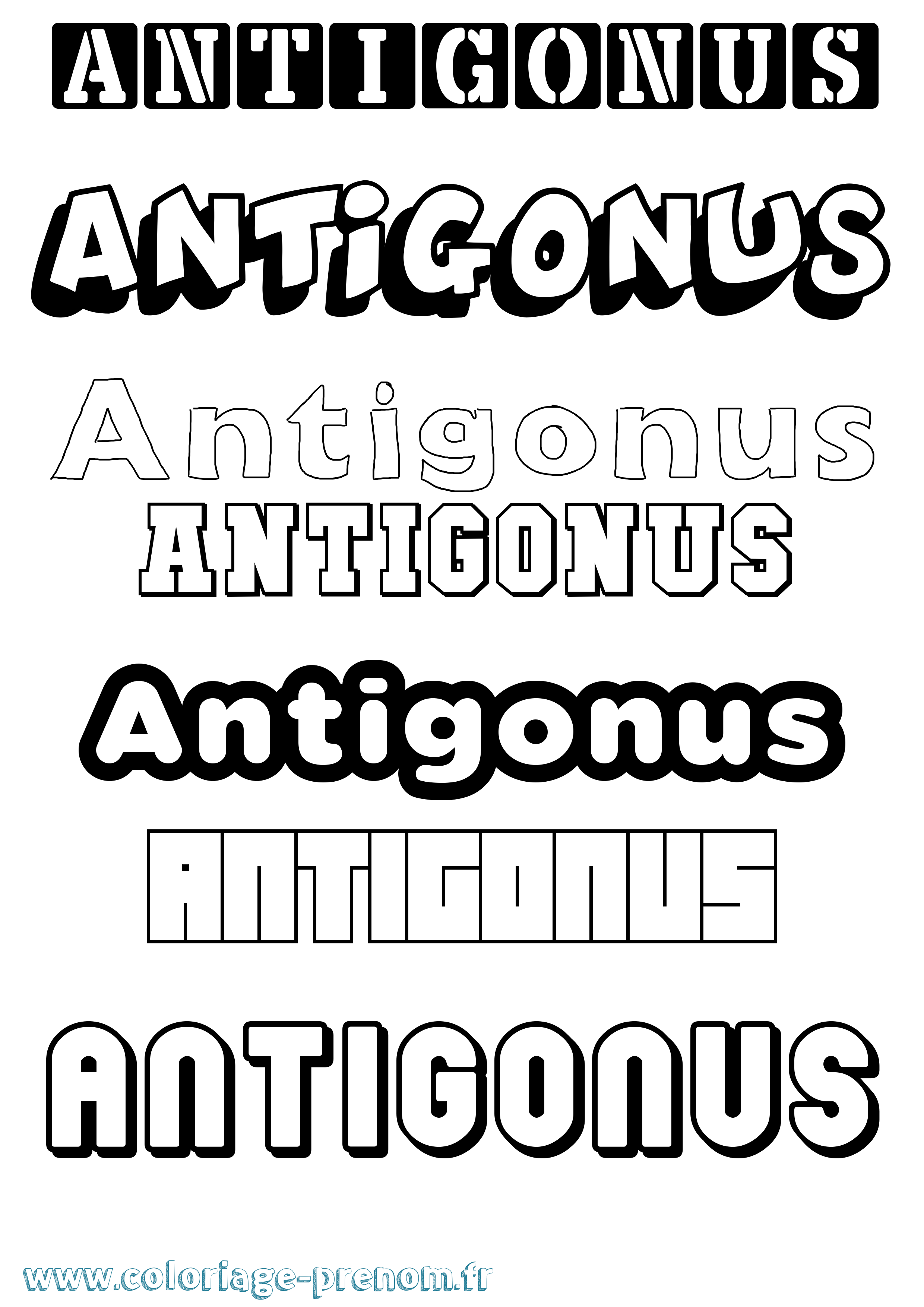 Coloriage Antigonus Simple Coloriage prénom Antigonus Simple