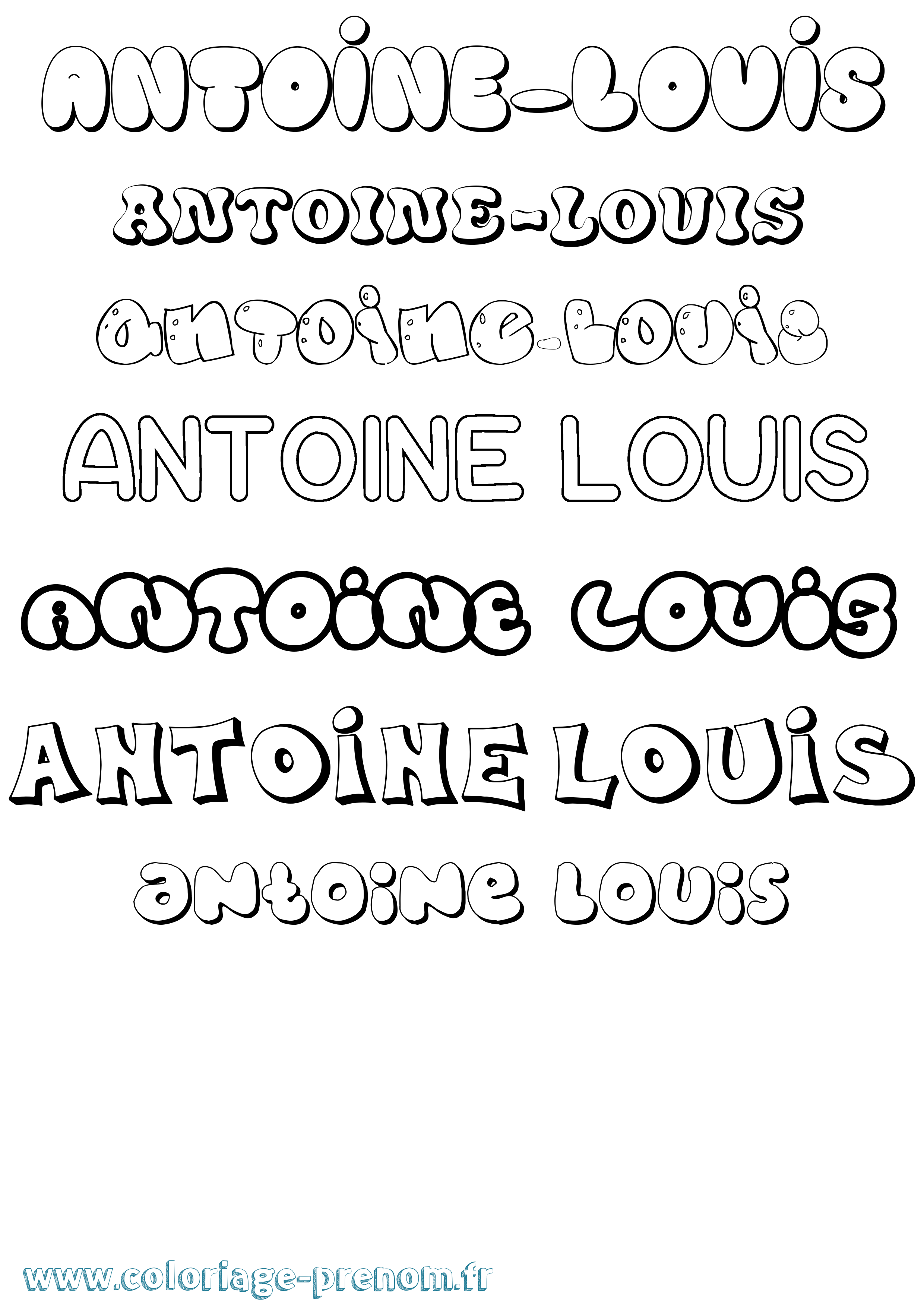 Coloriage Antoine-Louis Bubble Coloriage prénom Antoine-Louis Bubble