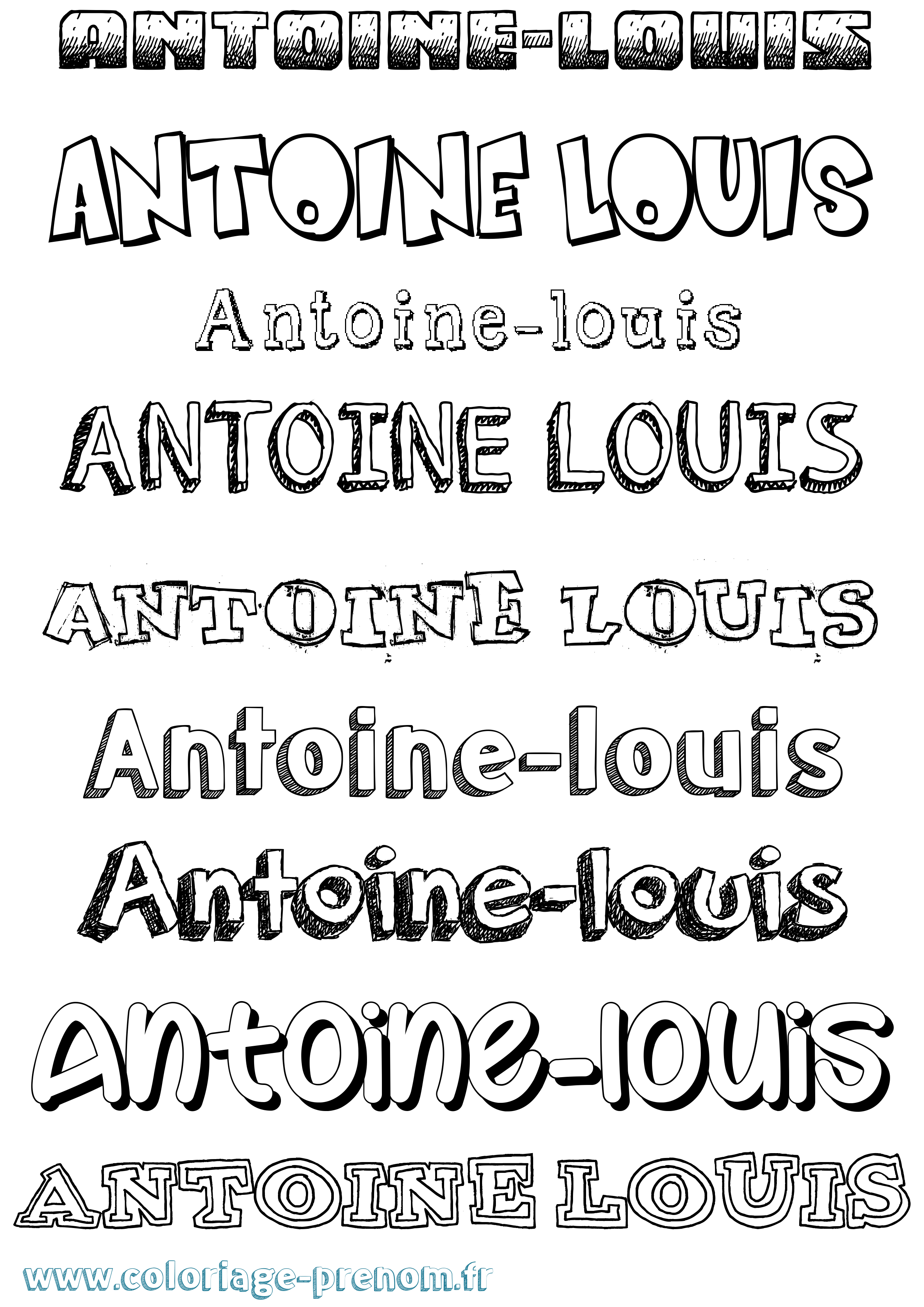 Coloriage Antoine-Louis Dessiné Coloriage prénom Antoine-Louis Dessiné