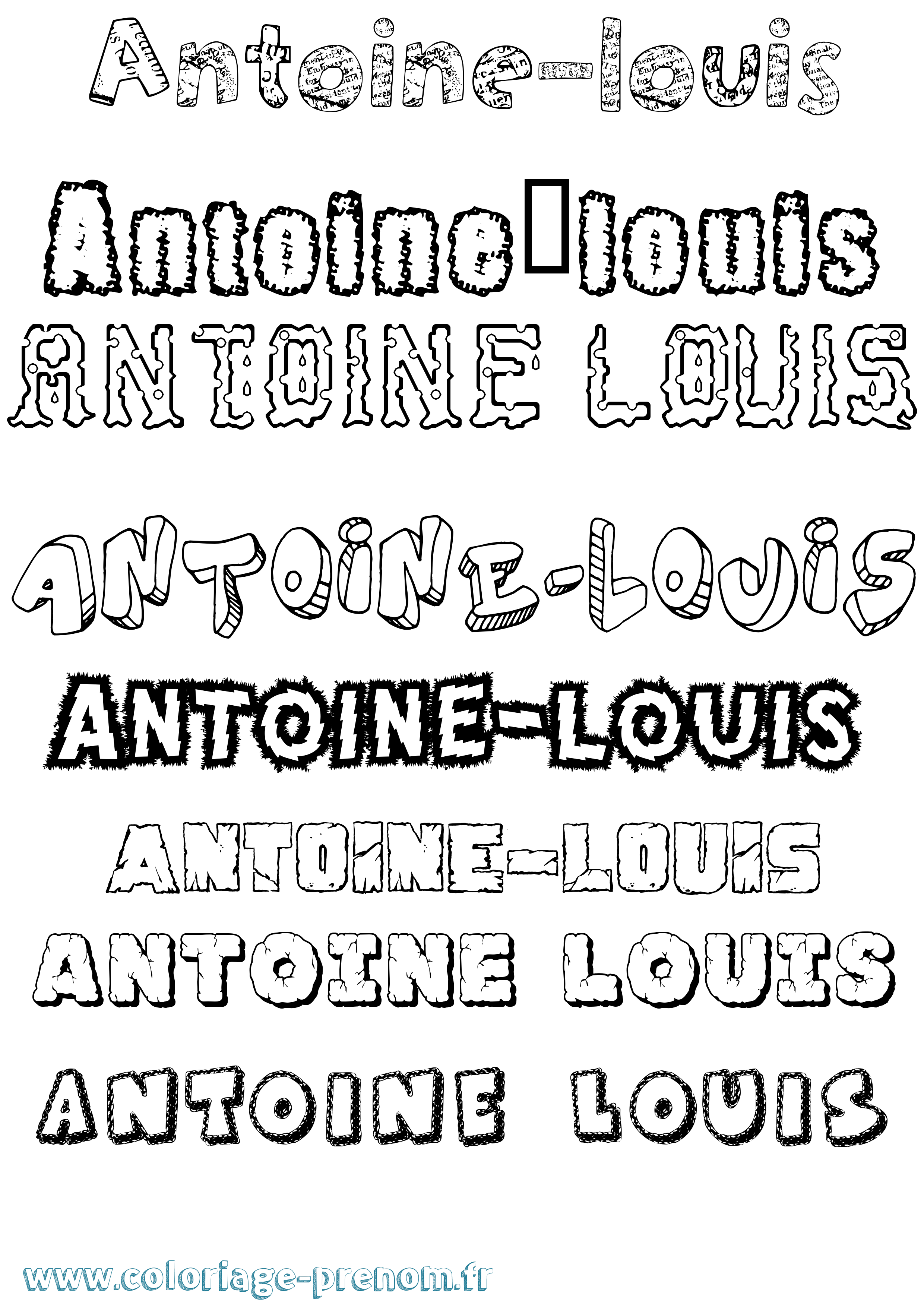 Coloriage Antoine-Louis Destructuré Coloriage prénom Antoine-Louis Destructuré