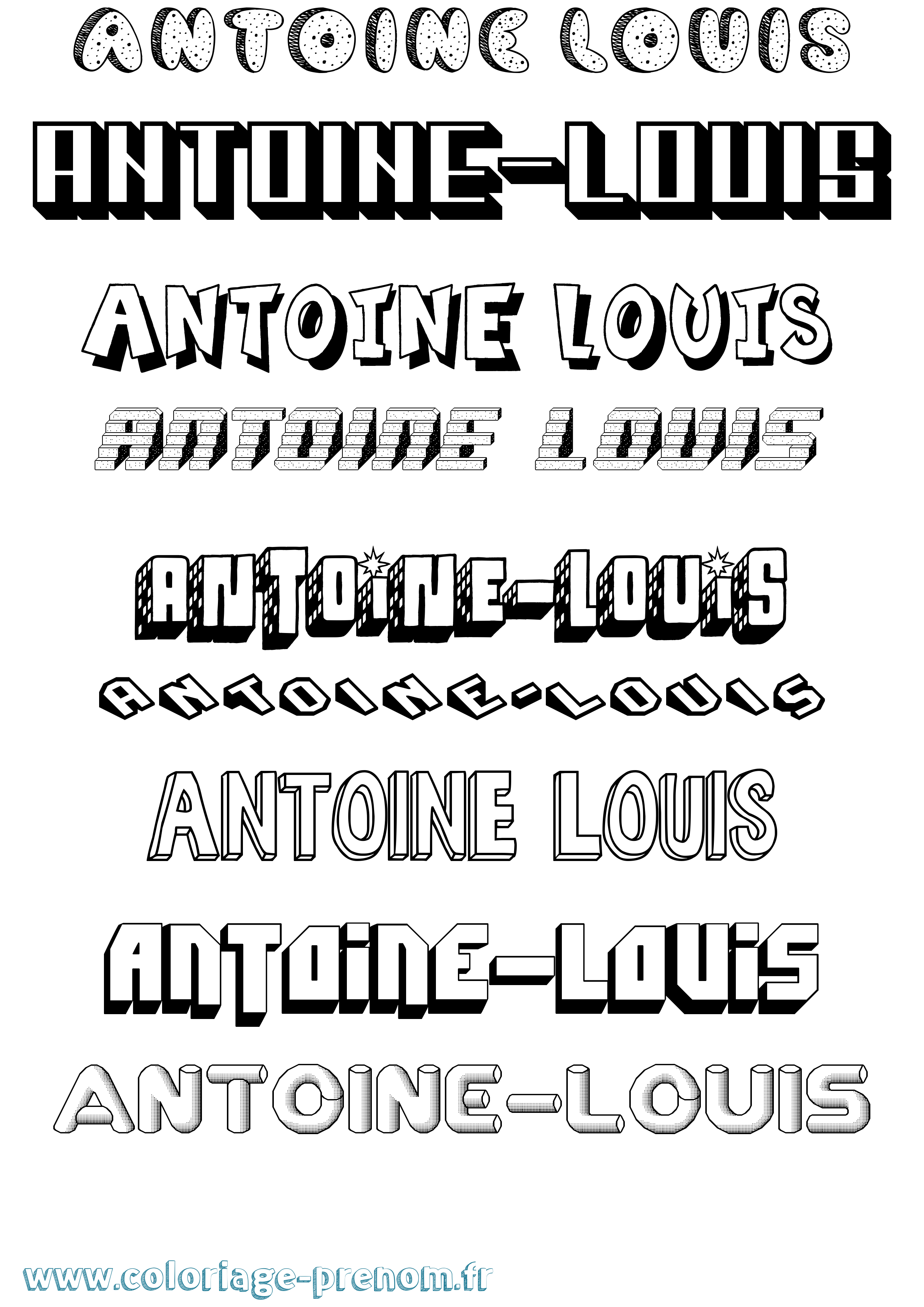 Coloriage Antoine-Louis Effet 3D Coloriage prénom Antoine-Louis Effet 3D