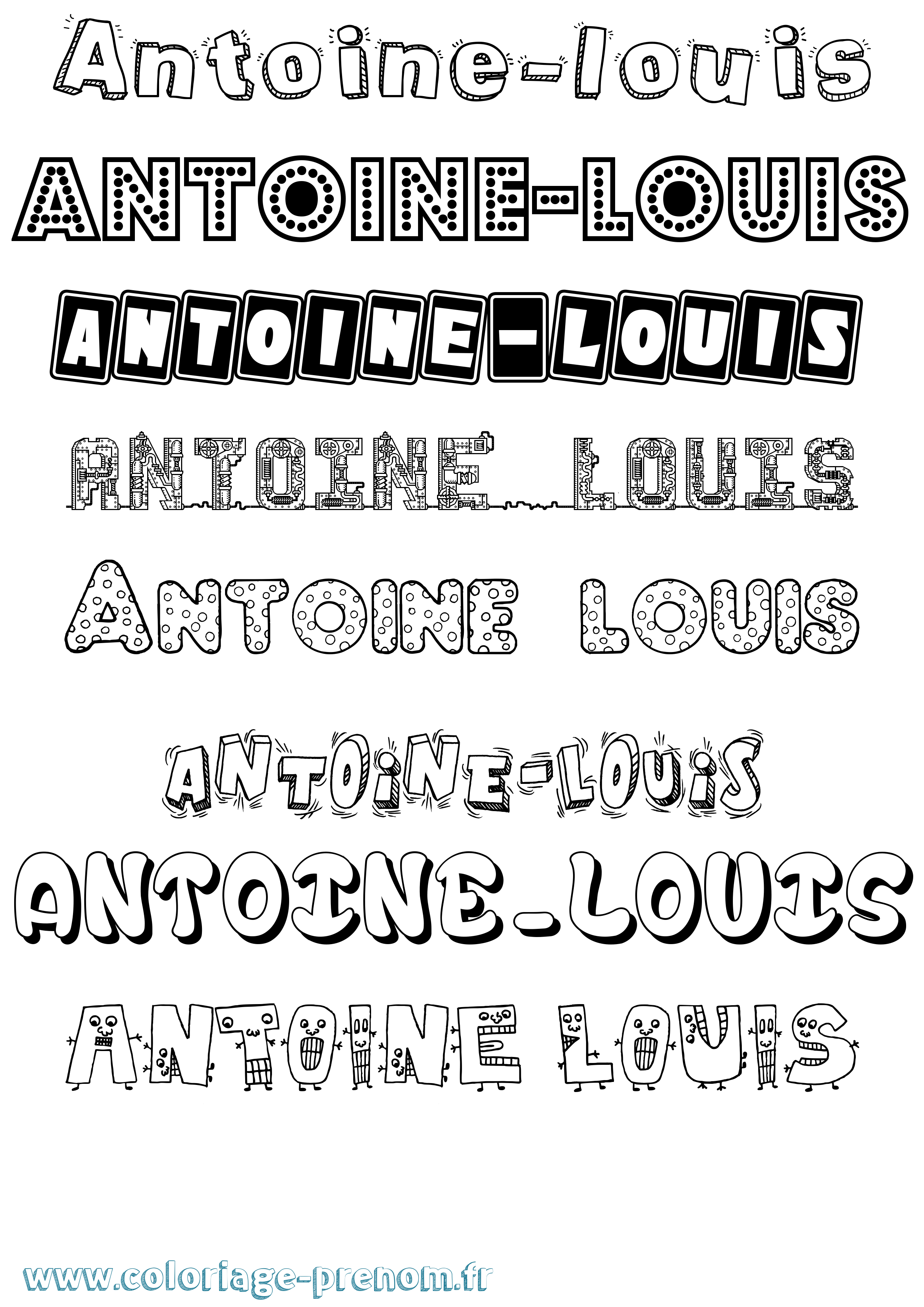 Coloriage Antoine-Louis Fun Coloriage prénom Antoine-Louis Fun