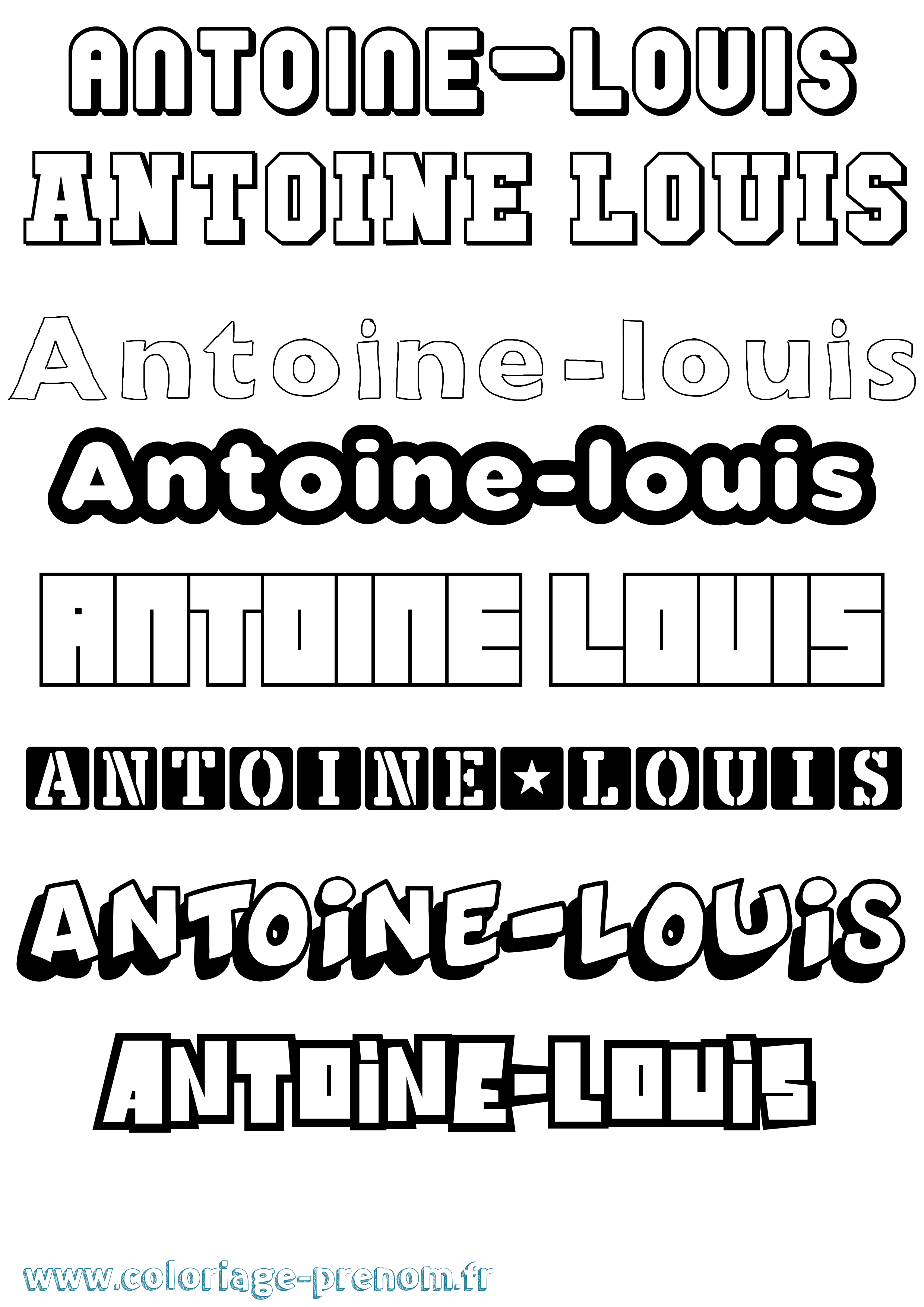 Coloriage Antoine-Louis Simple Coloriage prénom Antoine-Louis Simple