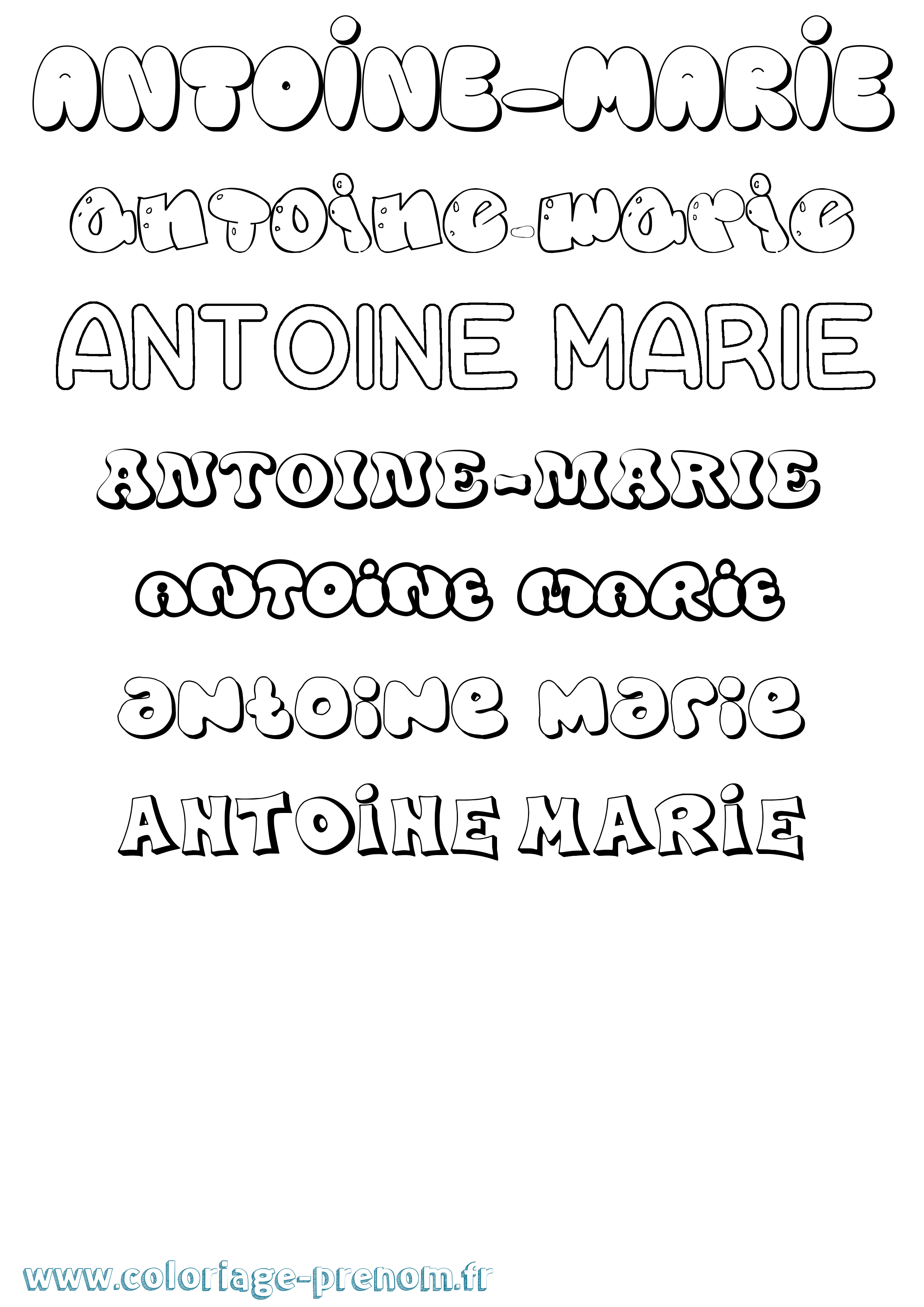 Coloriage Antoine-Marie Bubble Coloriage prénom Antoine-Marie Bubble