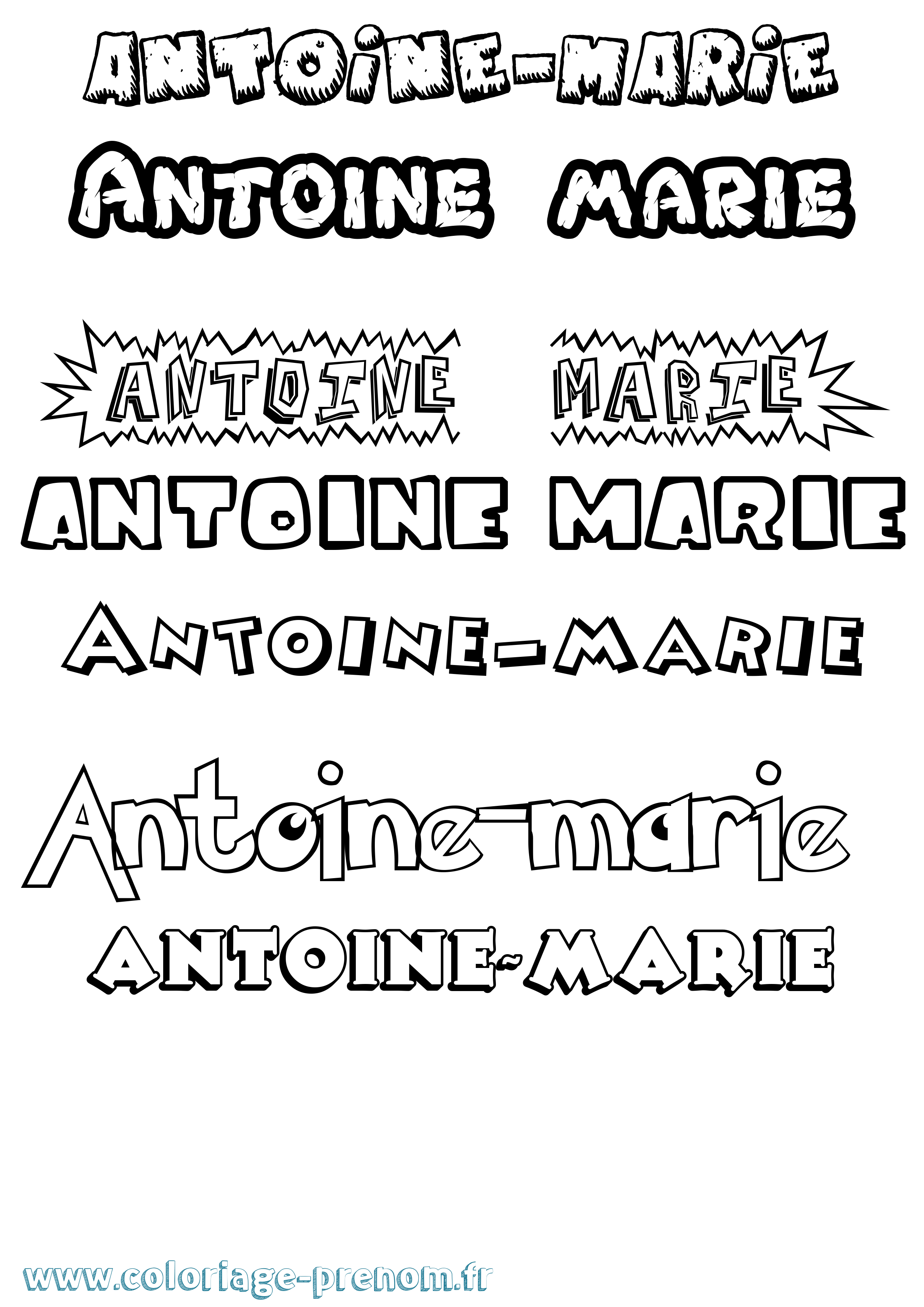 Coloriage Antoine-Marie Dessin Animé Coloriage prénom Antoine-Marie Dessin Animé