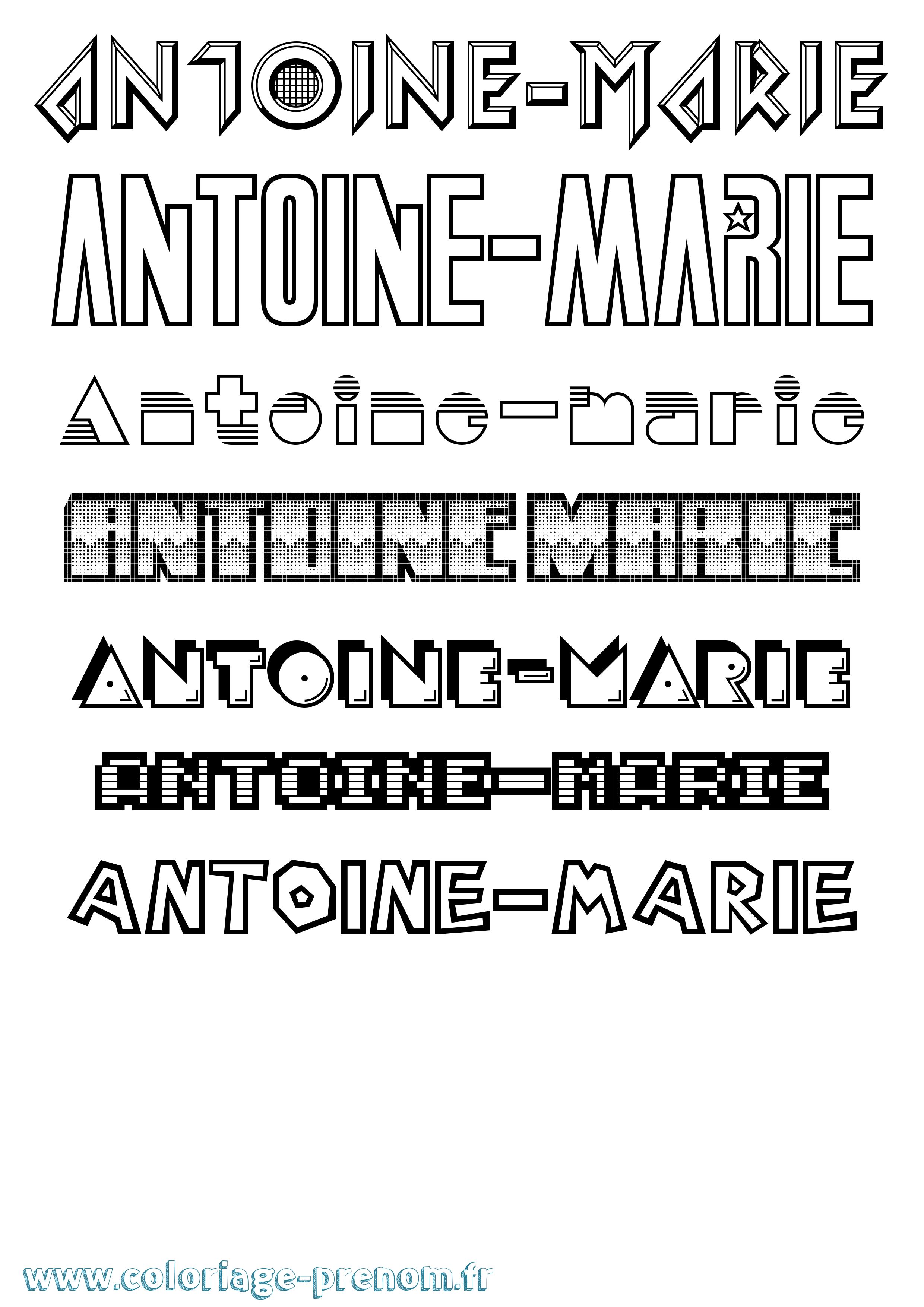 Coloriage Antoine-Marie Jeux Vidéos Coloriage prénom Antoine-Marie Jeux Vidéos