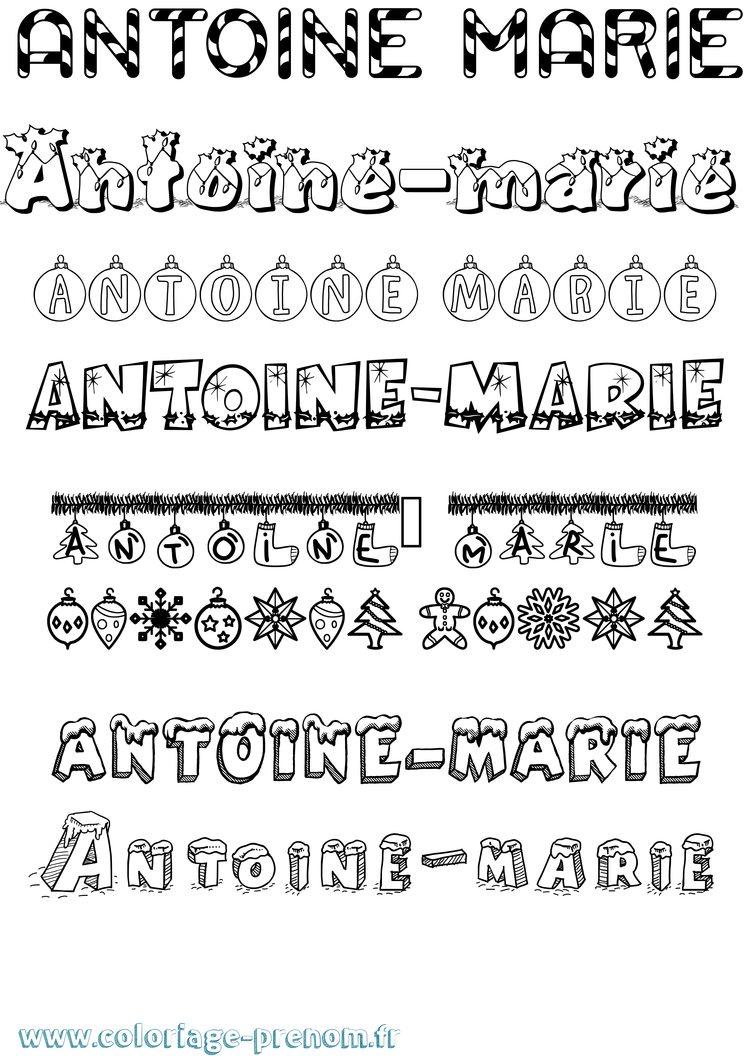 Coloriage Antoine-Marie Noël Coloriage prénom Antoine-Marie Noël