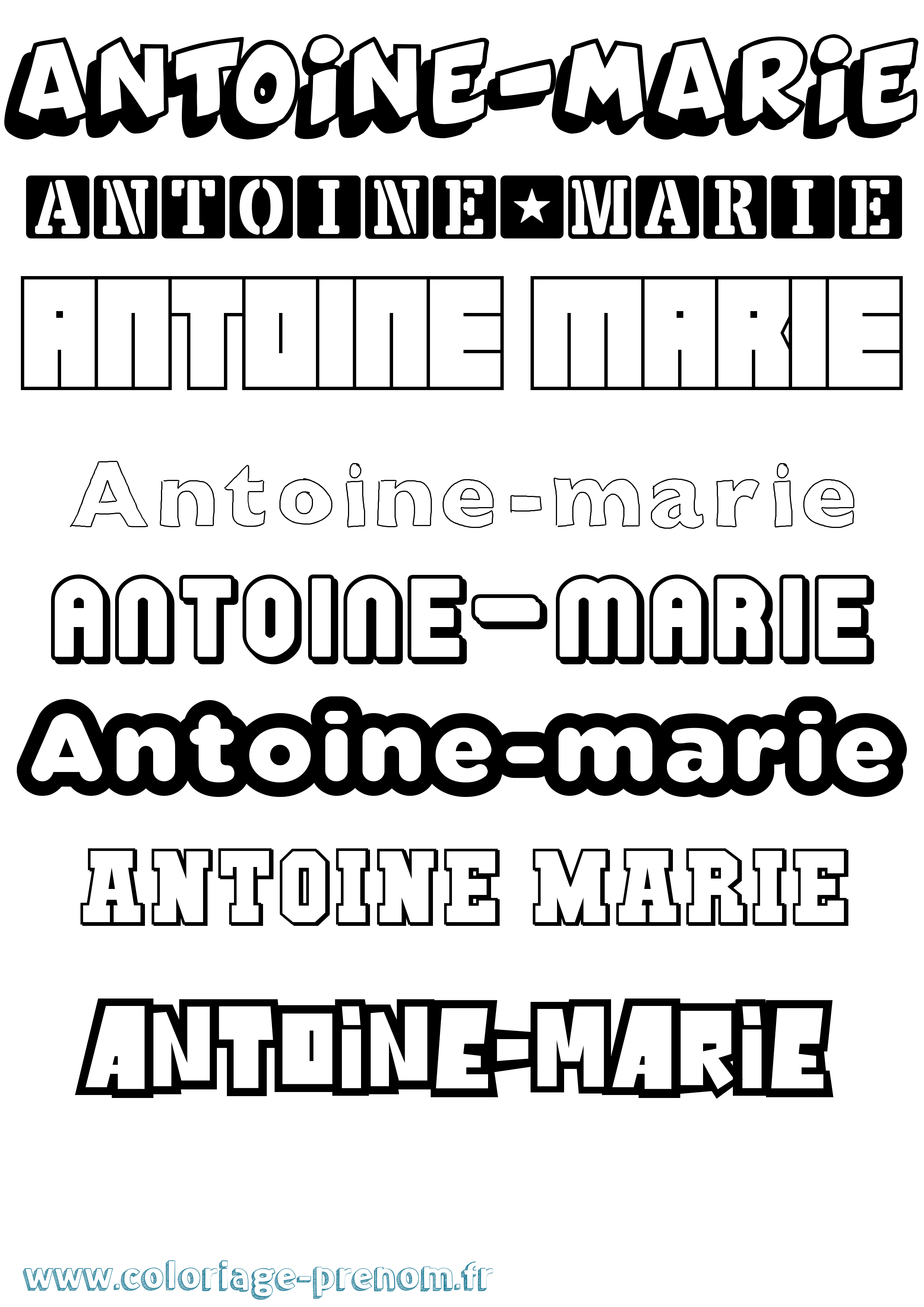 Coloriage Antoine-Marie Simple Coloriage prénom Antoine-Marie Simple