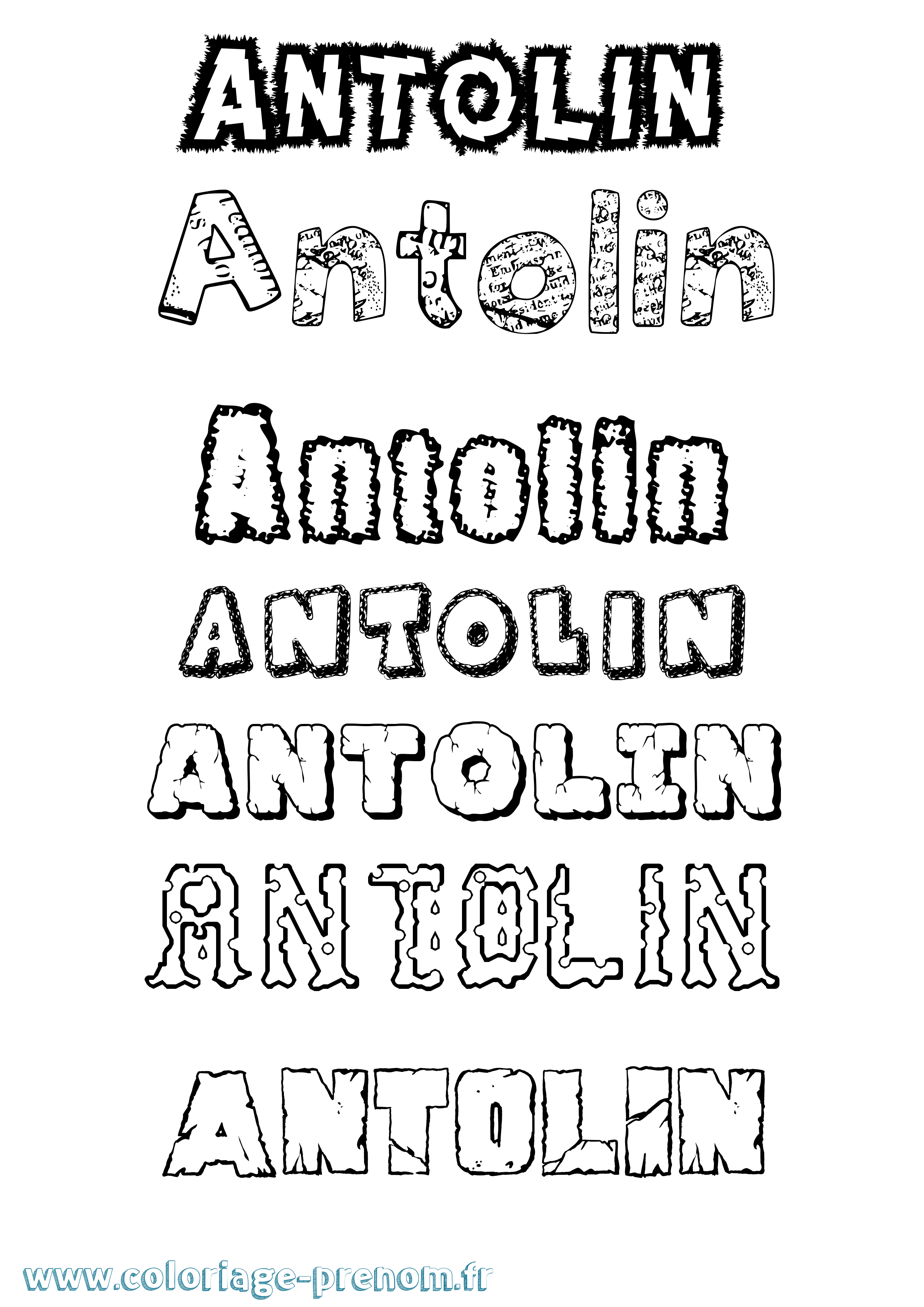 Coloriage Antolin Destructuré Coloriage prénom Antolin Destructuré
