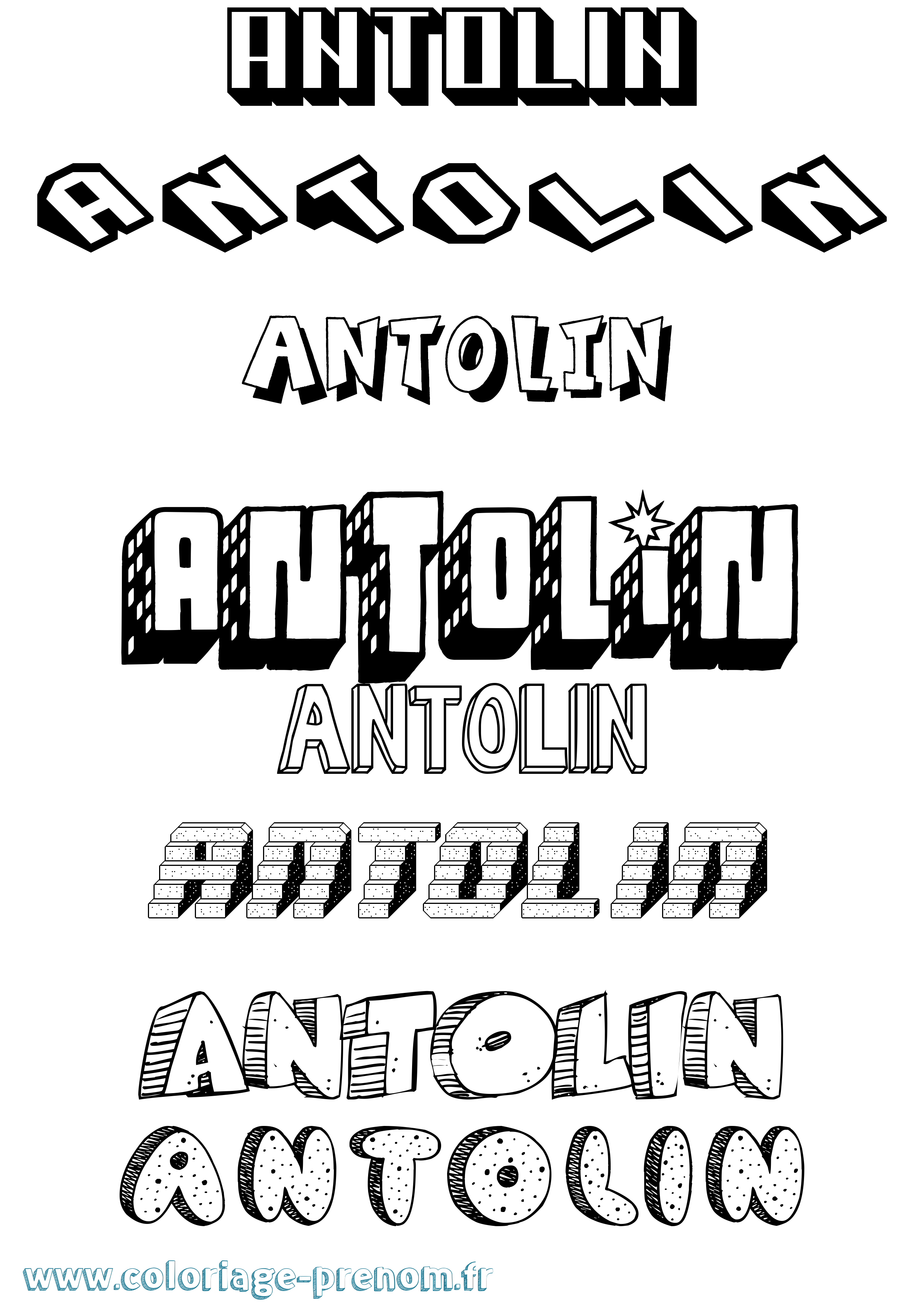 Coloriage Antolin Effet 3D Coloriage prénom Antolin Effet 3D