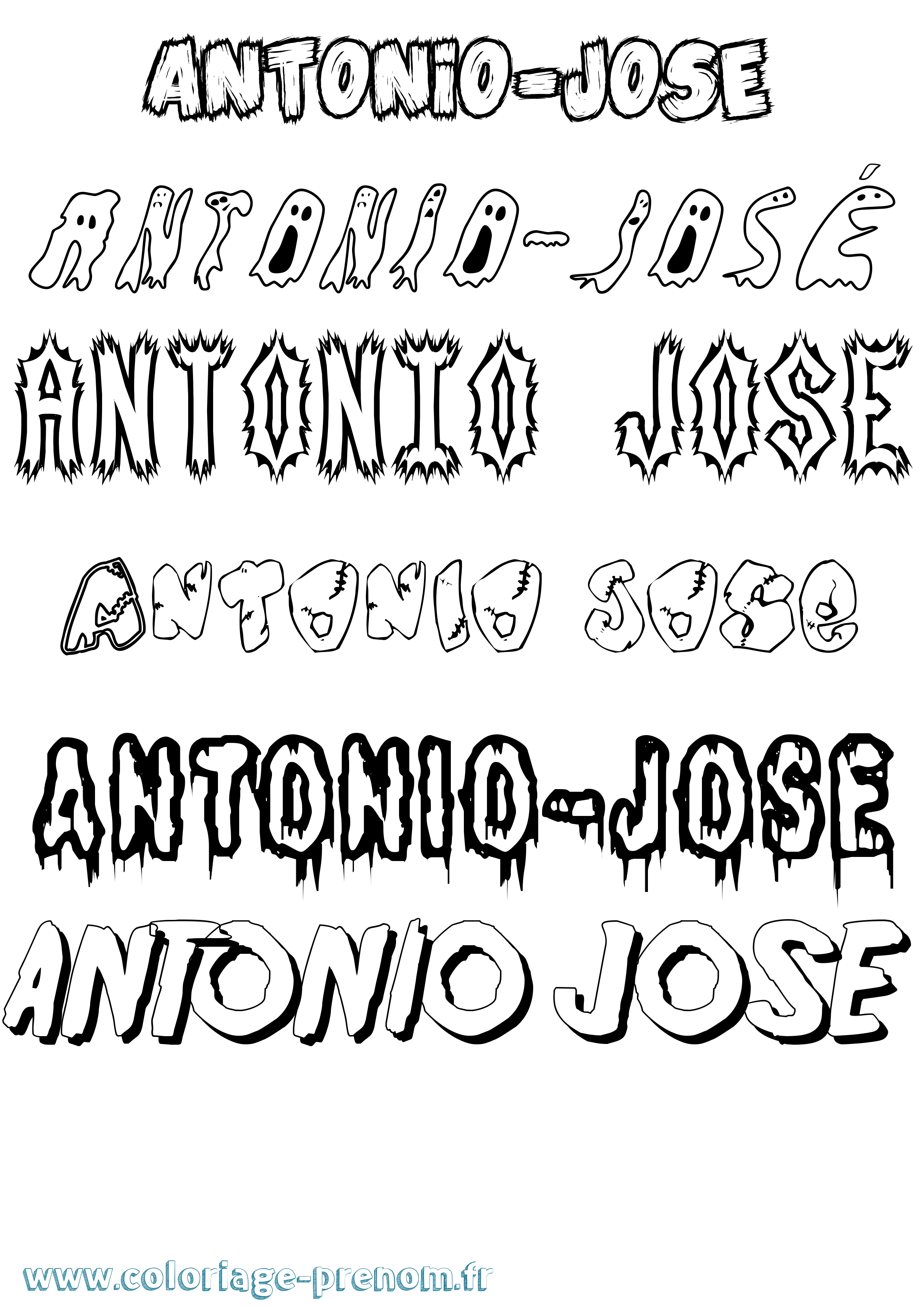Coloriage Antonio-José Frisson Coloriage prénom Antonio-José Frisson