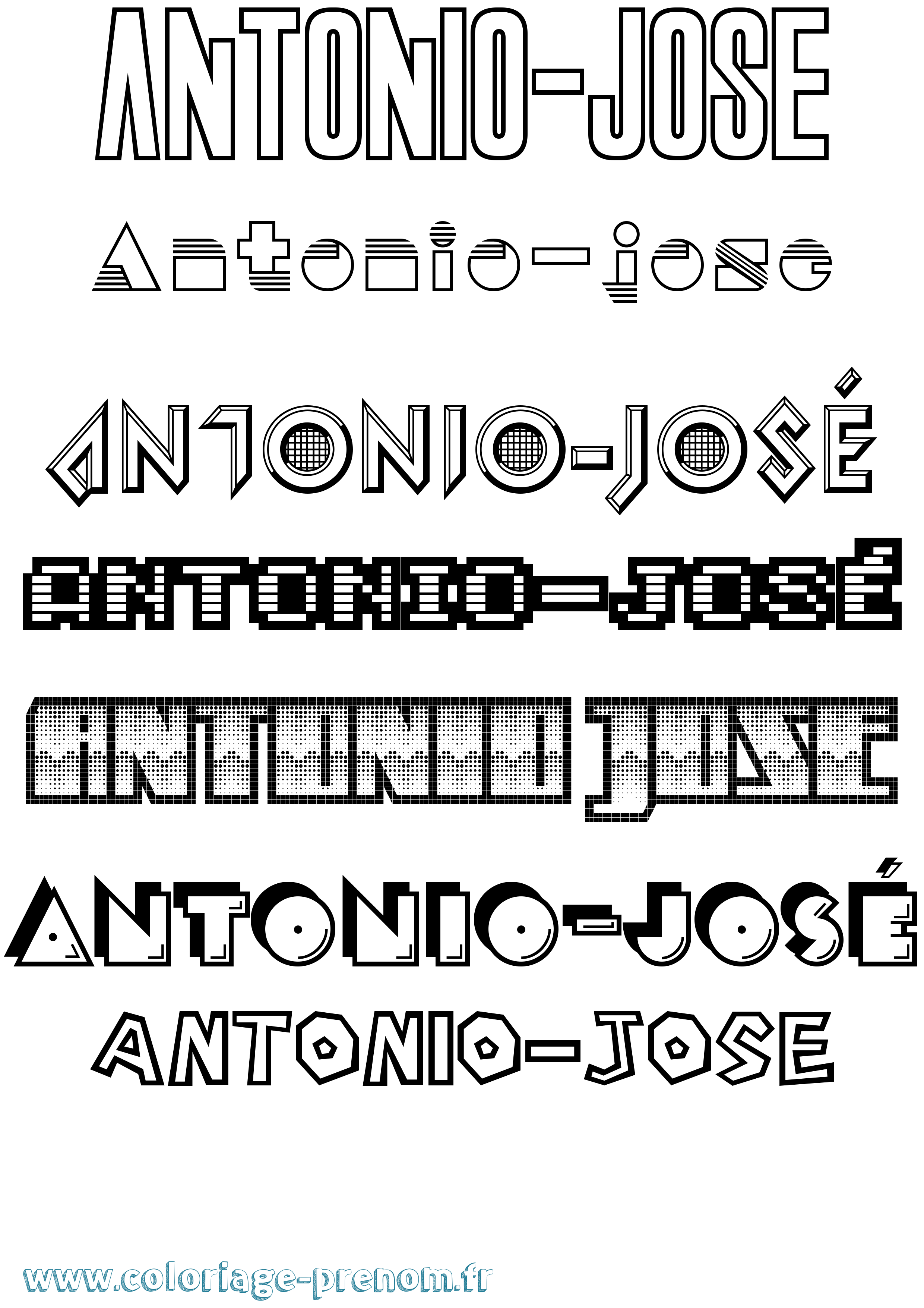 Coloriage Antonio-José Jeux Vidéos Coloriage prénom Antonio-José Jeux Vidéos