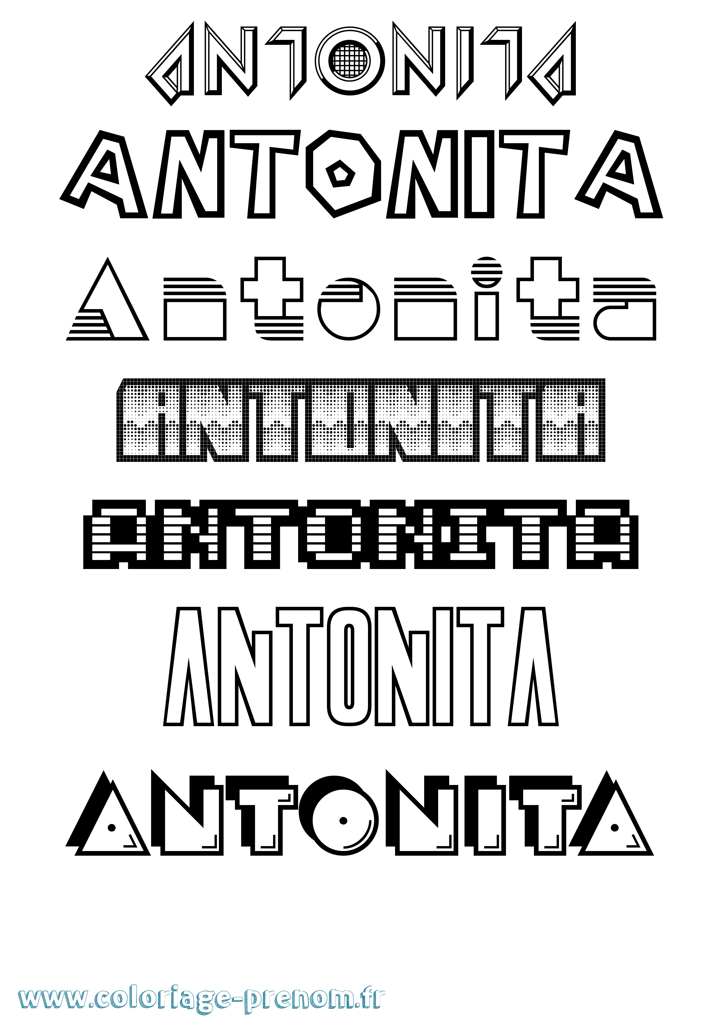 Coloriage Antonita Jeux Vidéos Coloriage prénom Antonita Jeux Vidéos
