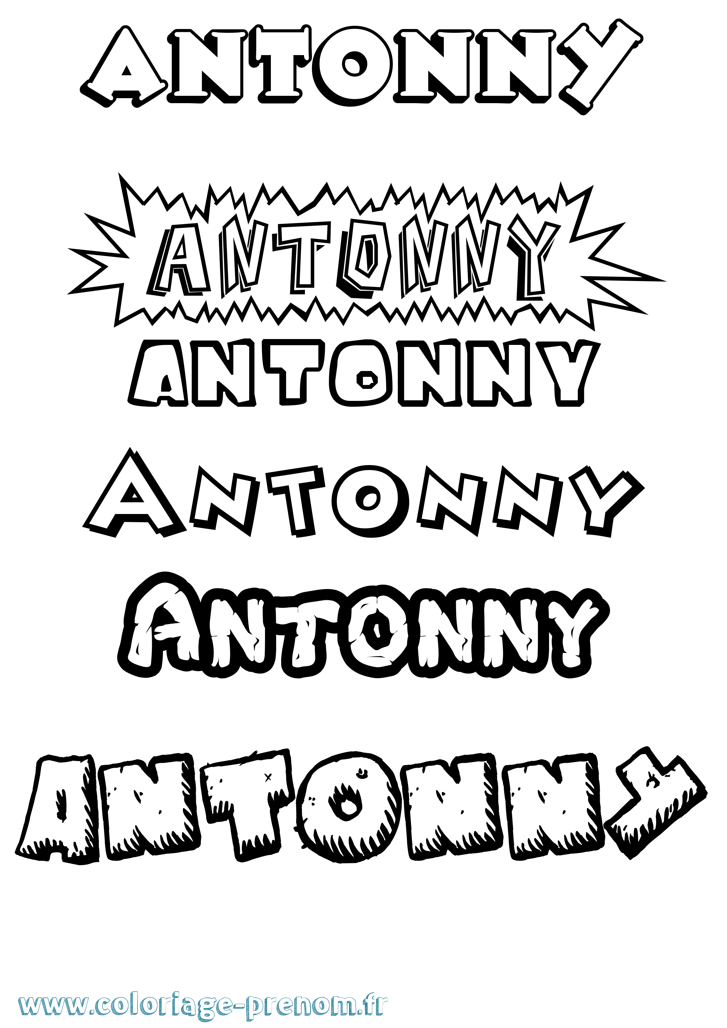 Coloriage Antonny Dessin Animé Coloriage prénom Antonny Dessin Animé