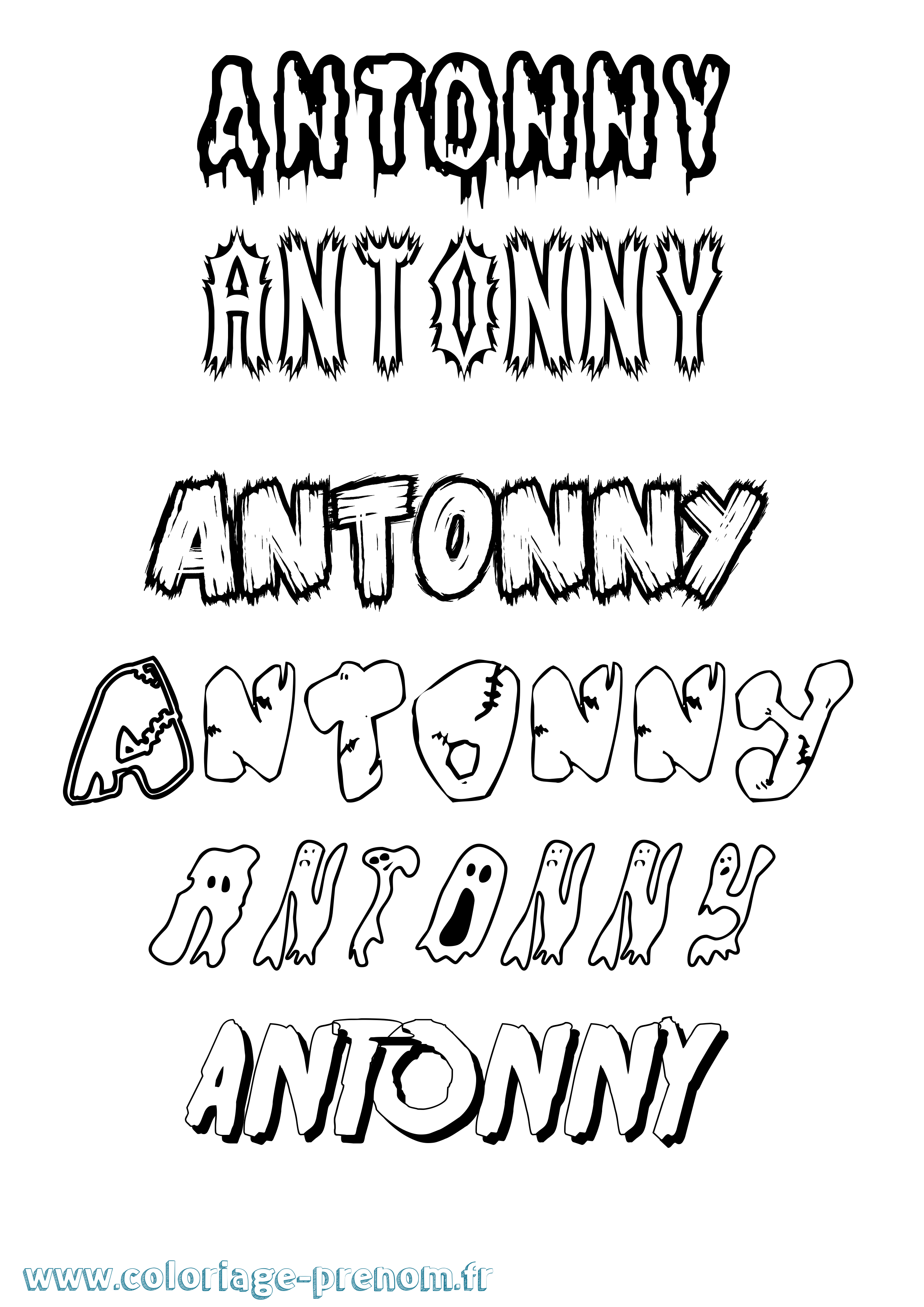 Coloriage Antonny Frisson Coloriage prénom Antonny Frisson