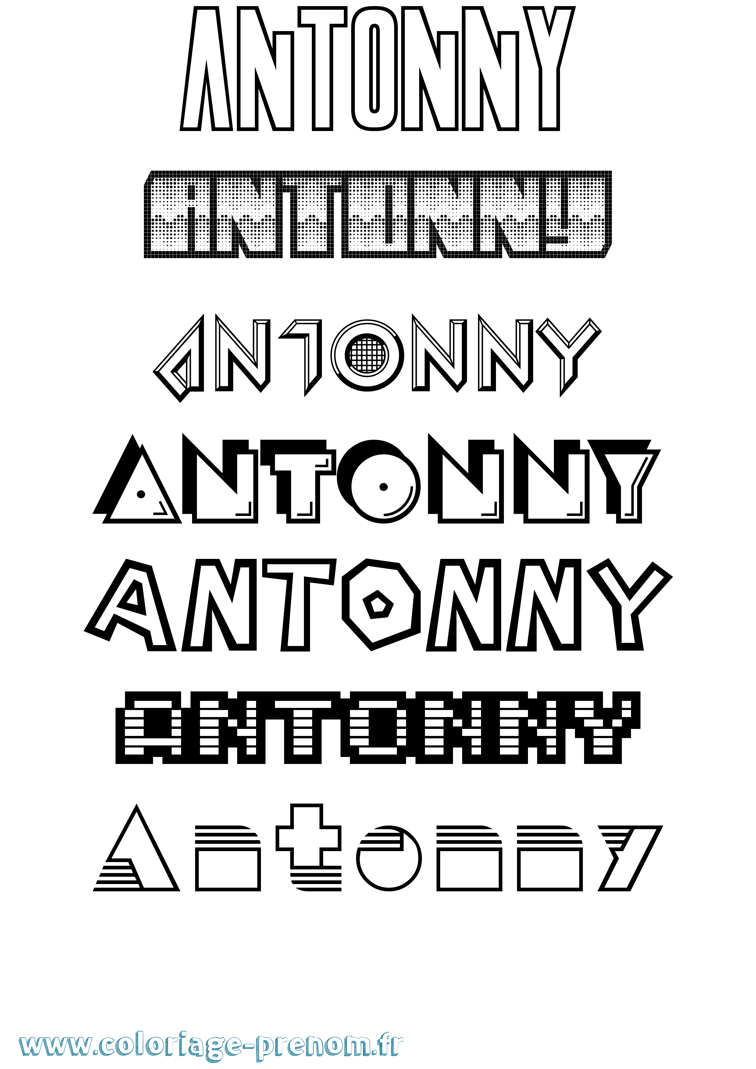 Coloriage Antonny Jeux Vidéos Coloriage prénom Antonny Jeux Vidéos