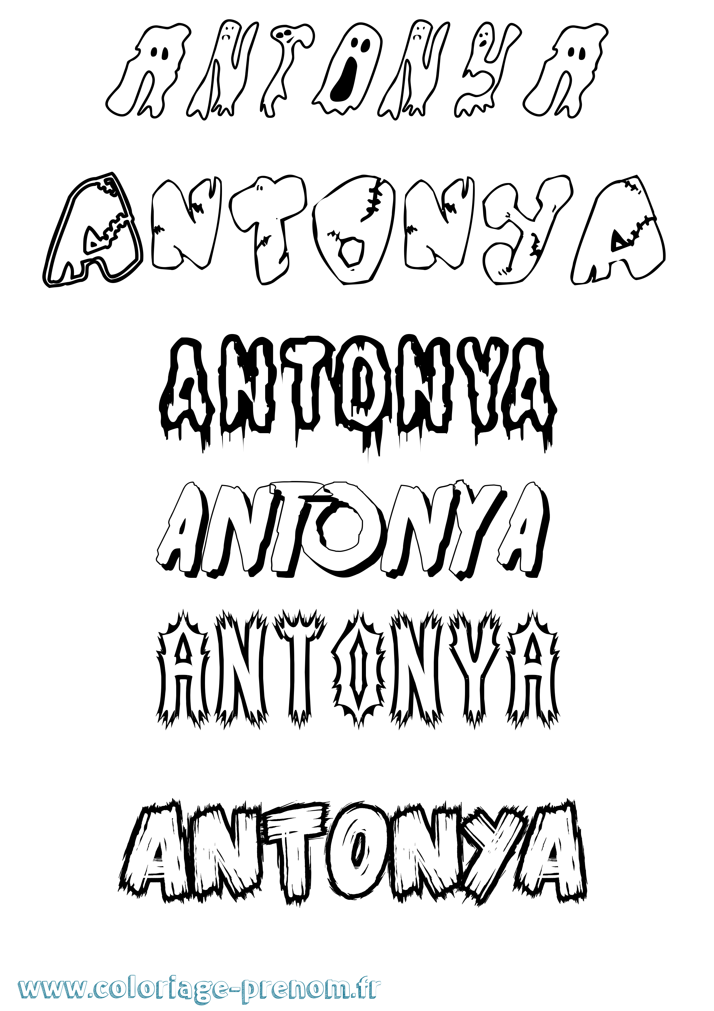 Coloriage Antonya Frisson Coloriage prénom Antonya Frisson