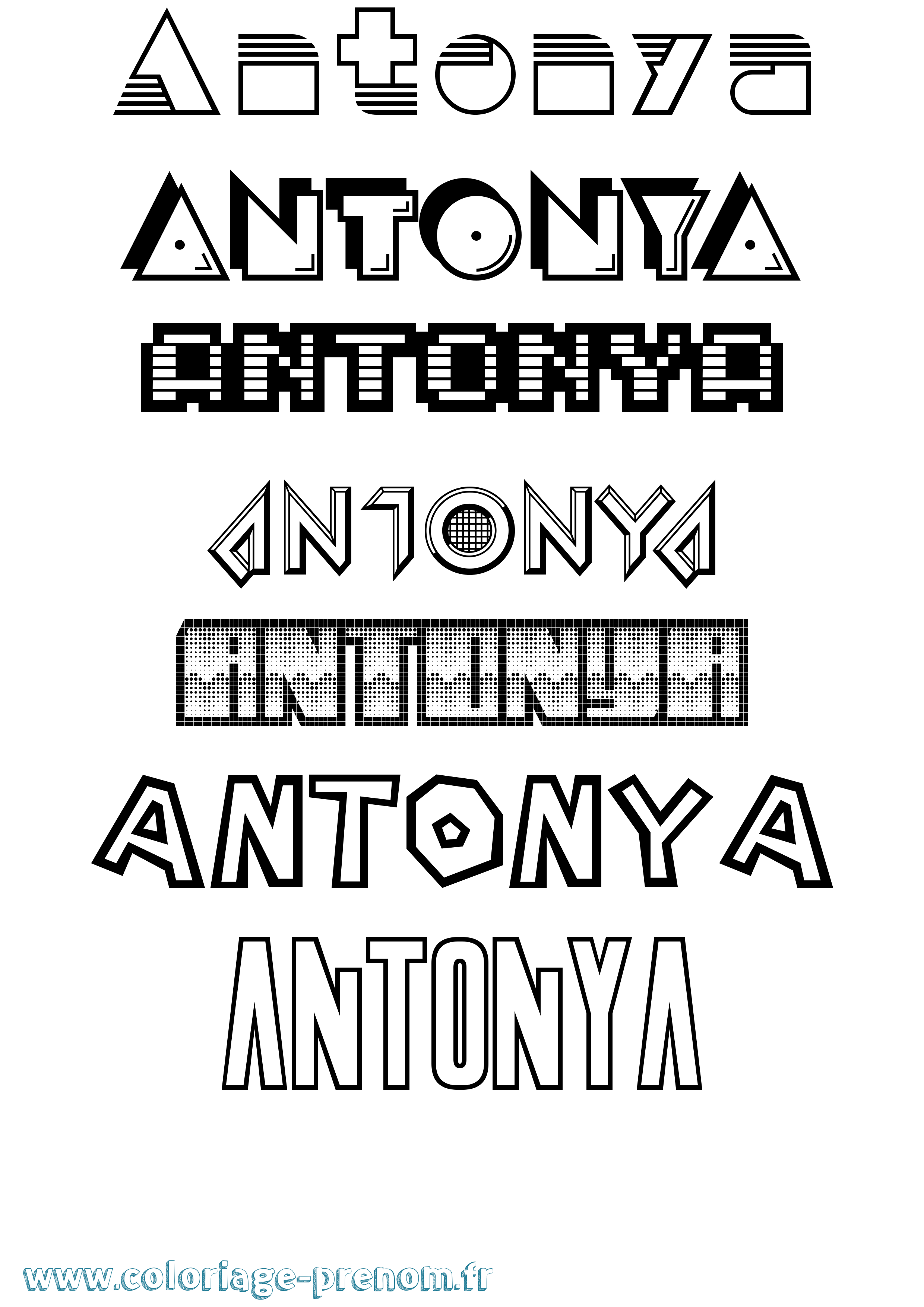 Coloriage Antonya Jeux Vidéos Coloriage prénom Antonya Jeux Vidéos