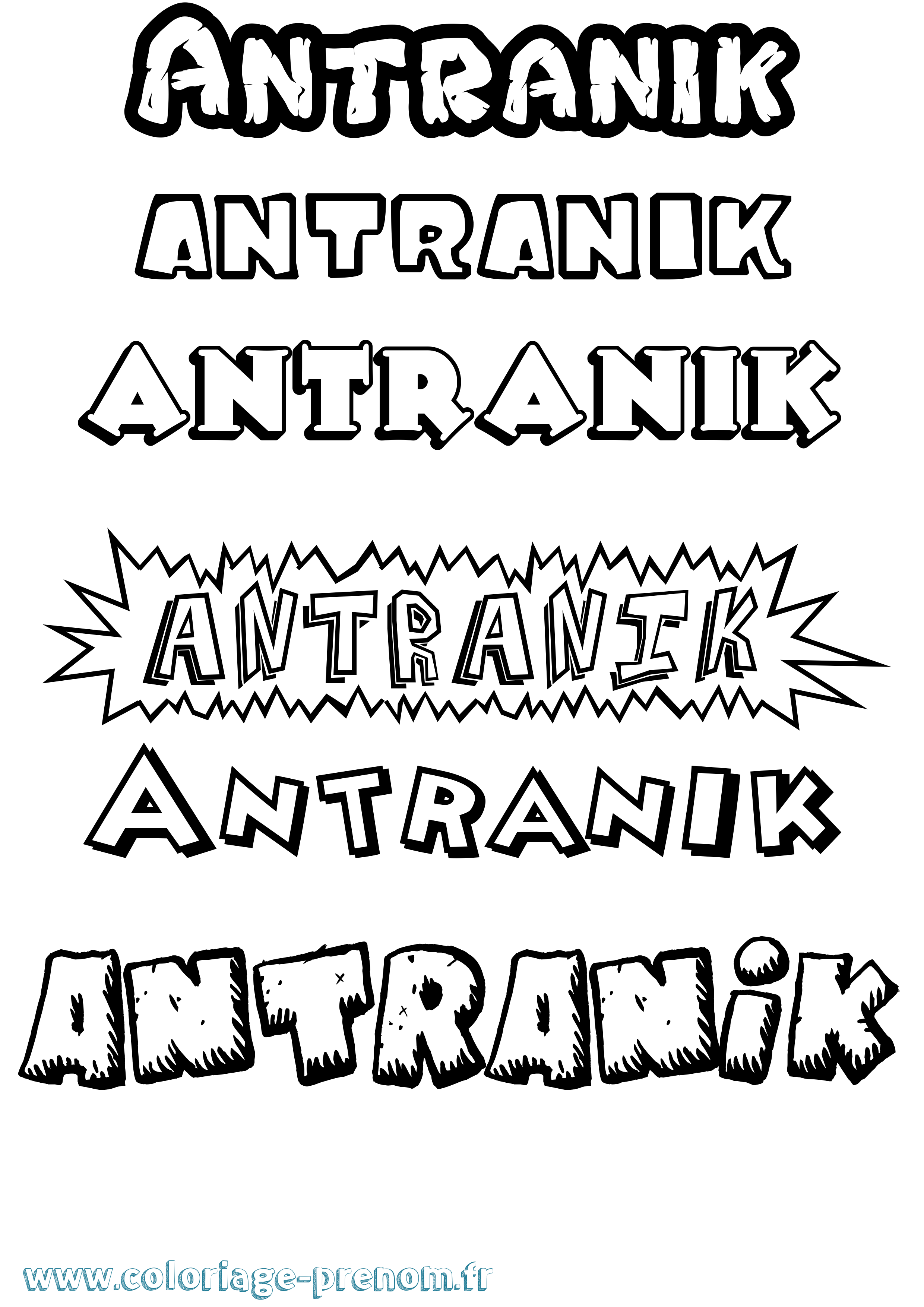 Coloriage Antranik Dessin Animé Coloriage prénom Antranik Dessin Animé