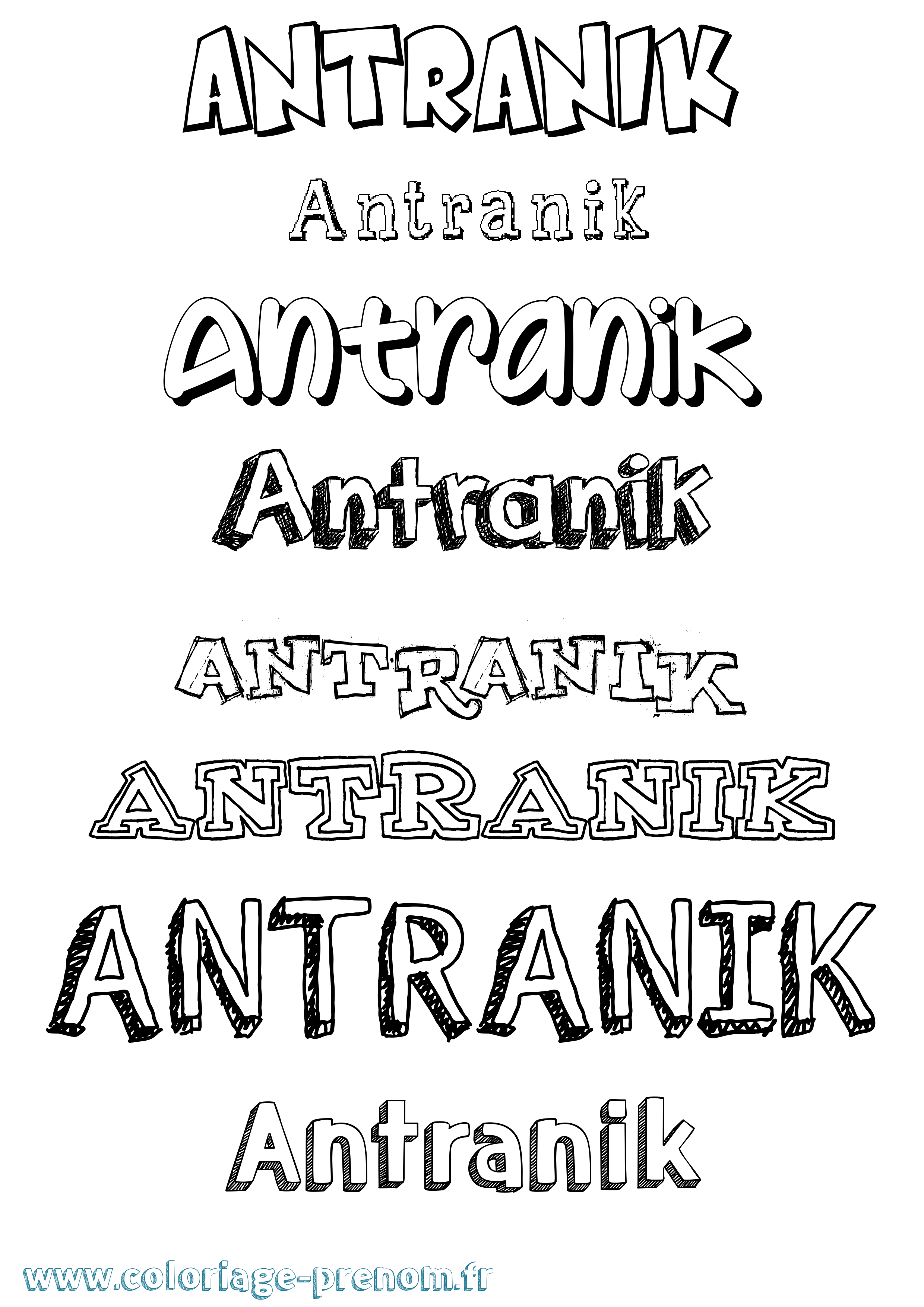 Coloriage Antranik Dessiné Coloriage prénom Antranik Dessiné