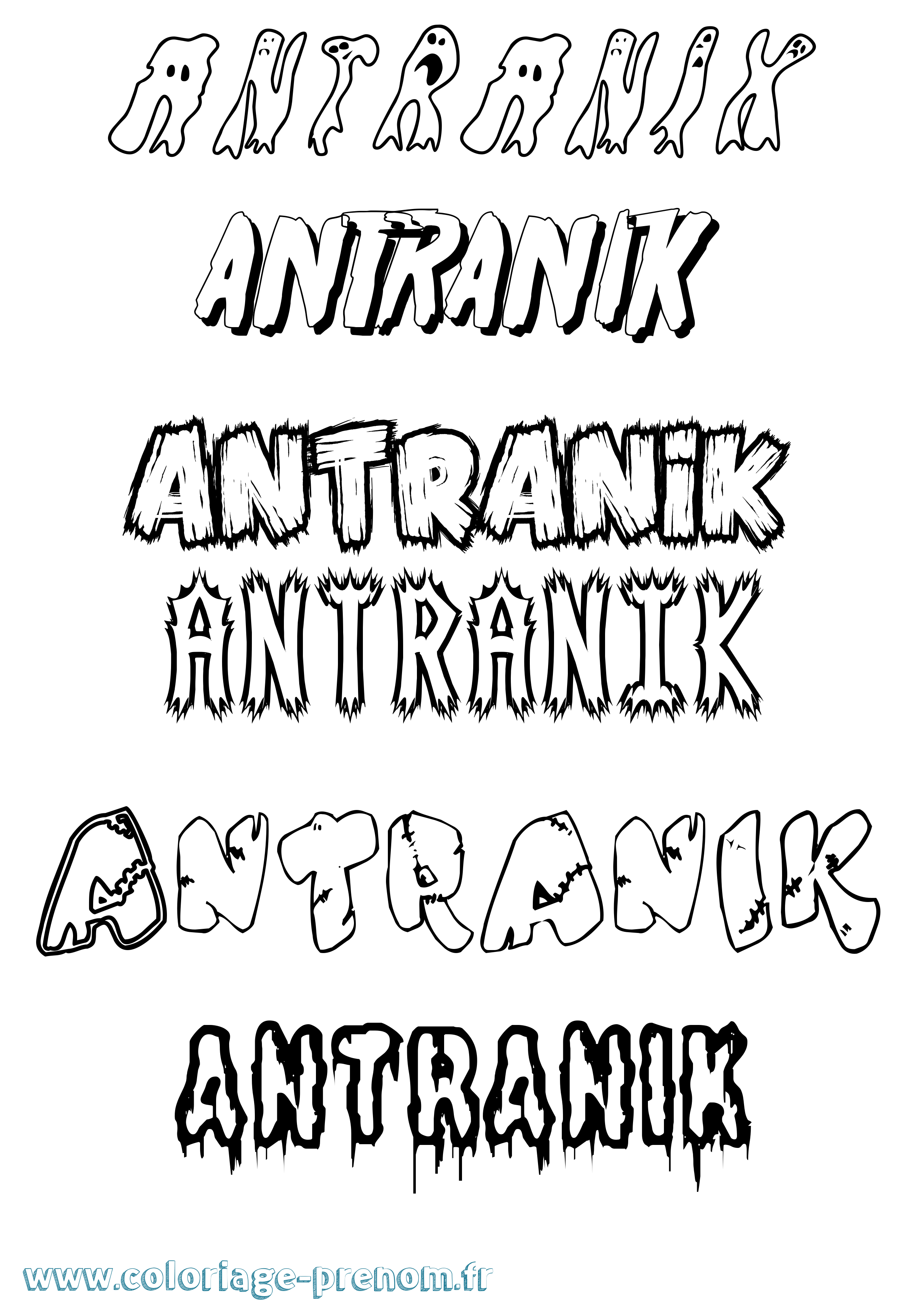 Coloriage Antranik Frisson Coloriage prénom Antranik Frisson