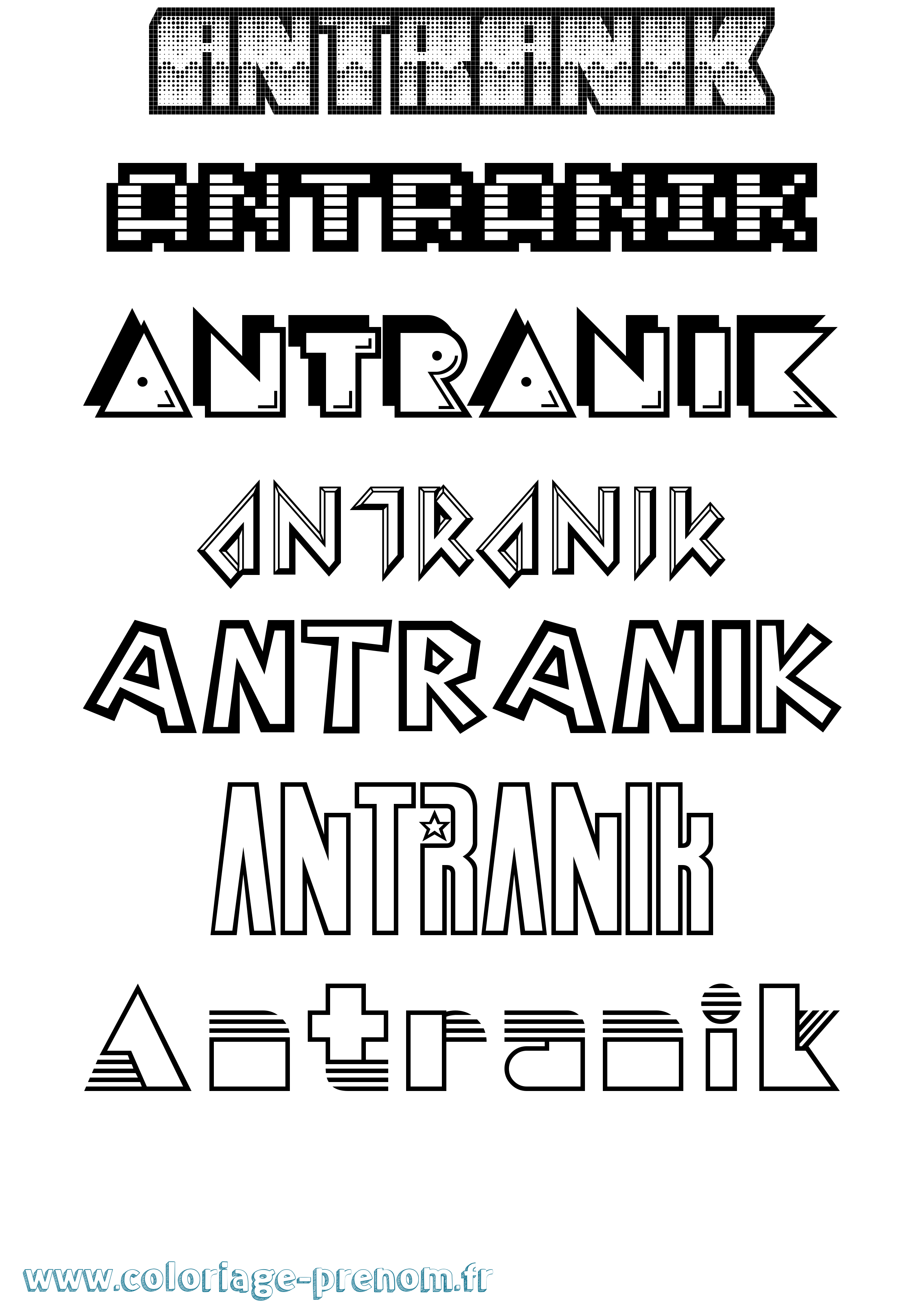 Coloriage Antranik Jeux Vidéos Coloriage prénom Antranik Jeux Vidéos