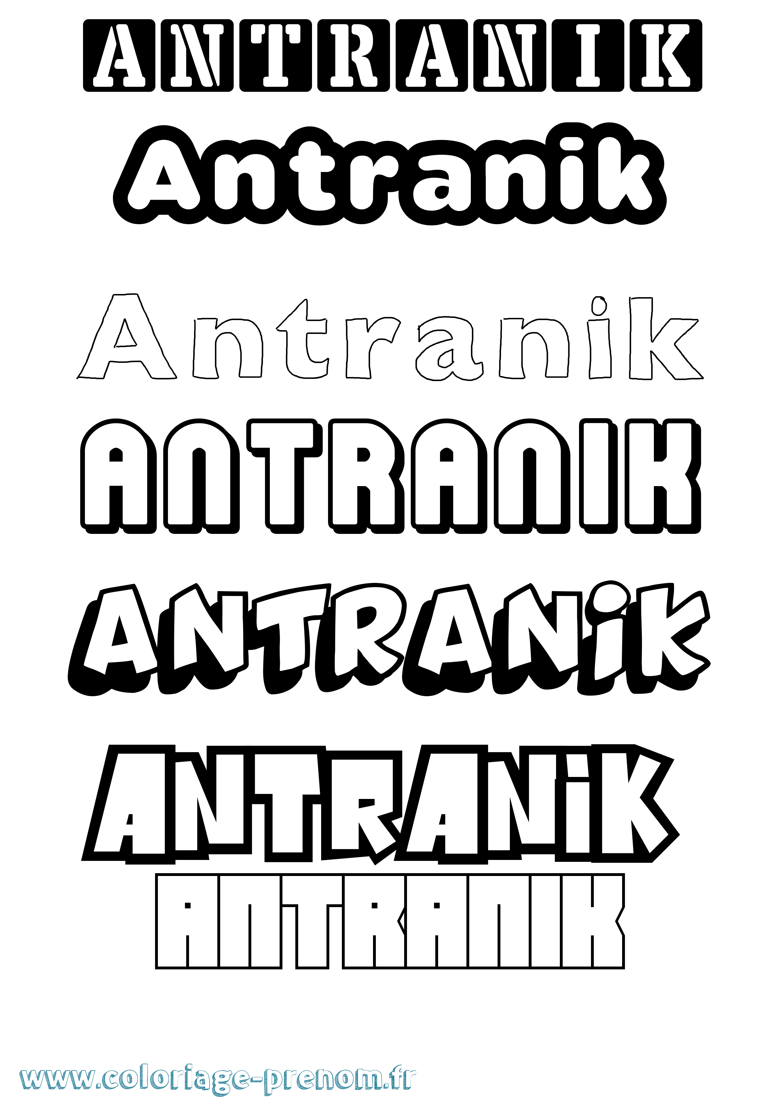 Coloriage Antranik Simple Coloriage prénom Antranik Simple