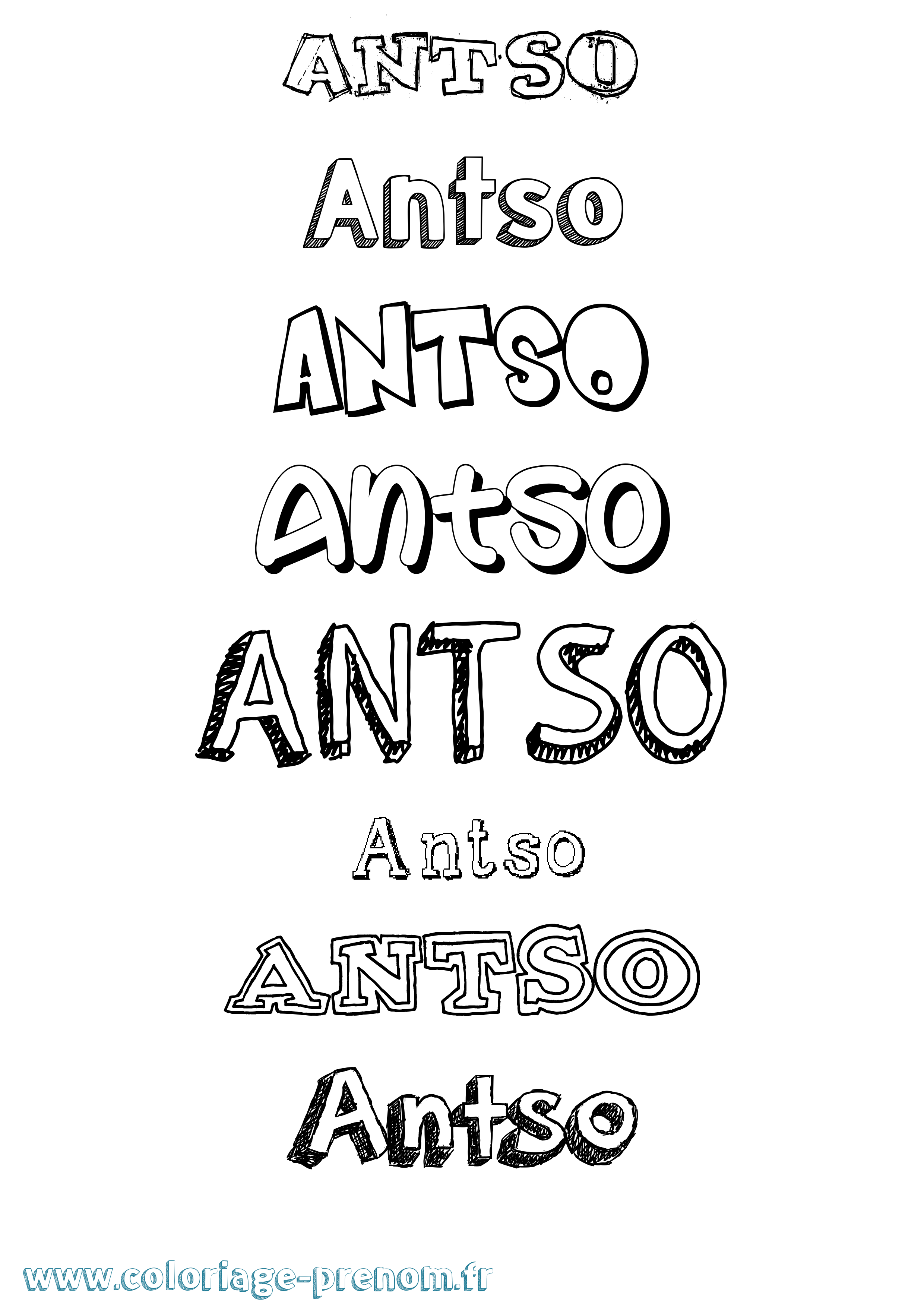 Coloriage Antso Dessiné Coloriage prénom Antso Dessiné