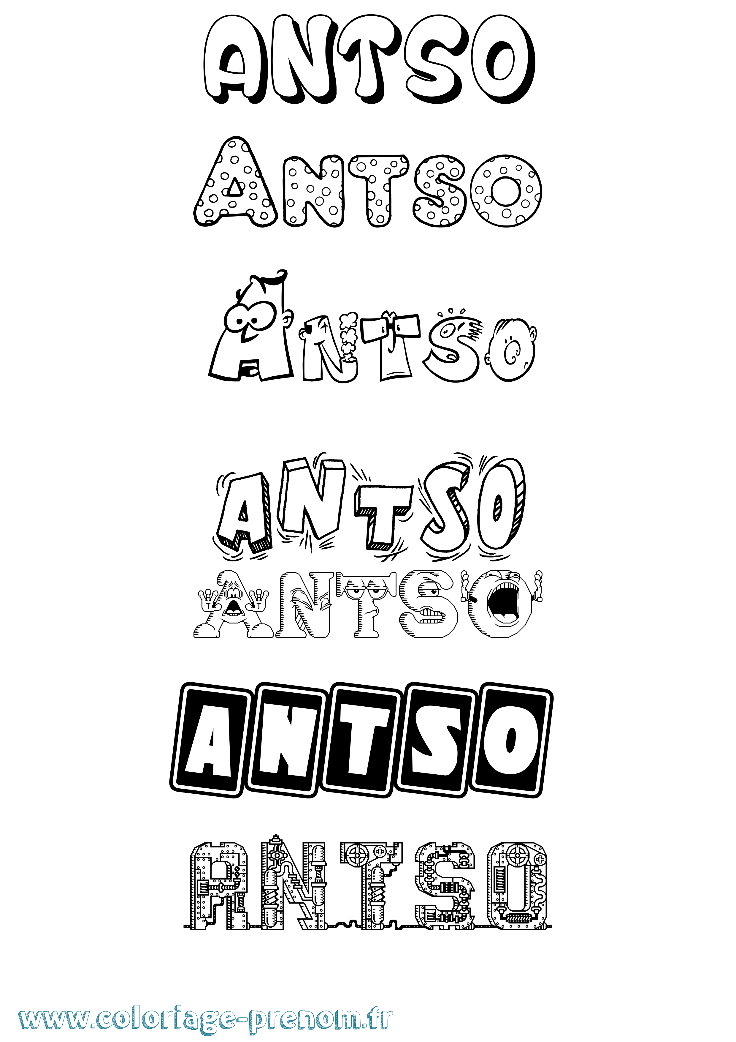 Coloriage Antso Fun Coloriage prénom Antso Fun