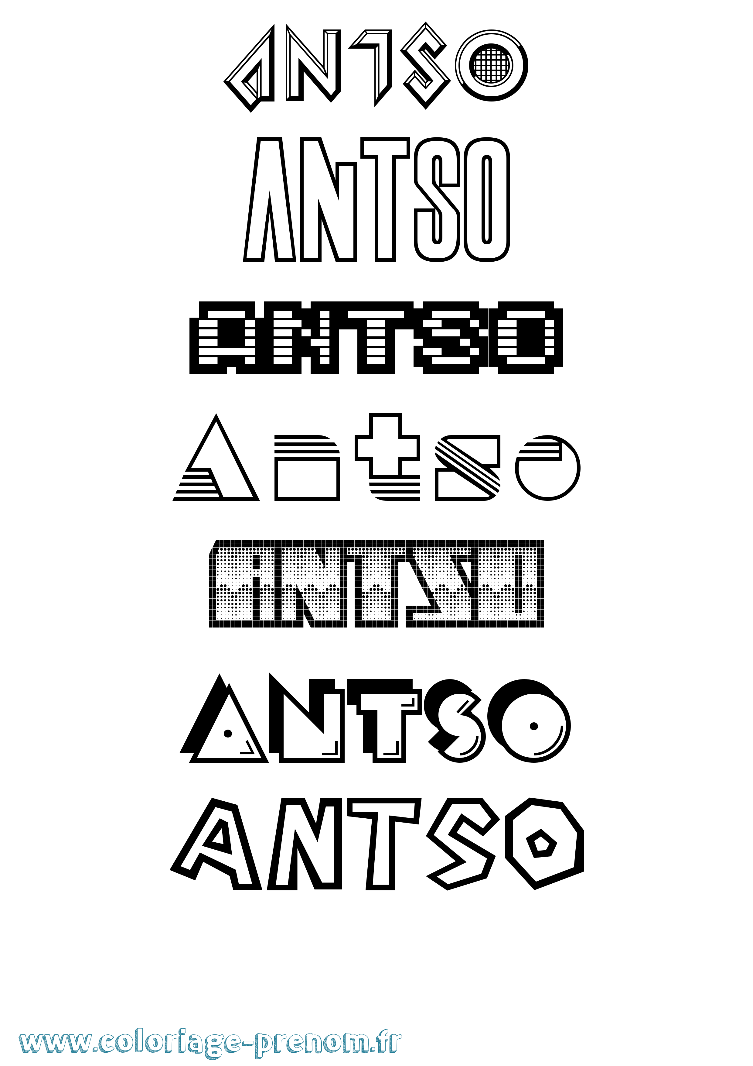 Coloriage Antso Jeux Vidéos Coloriage prénom Antso Jeux Vidéos