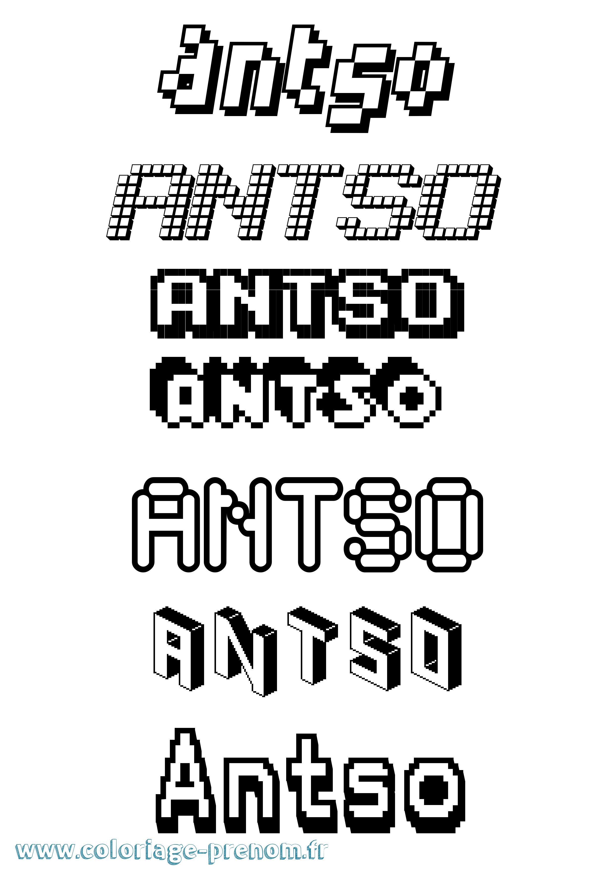 Coloriage Antso Pixel Coloriage prénom Antso Pixel