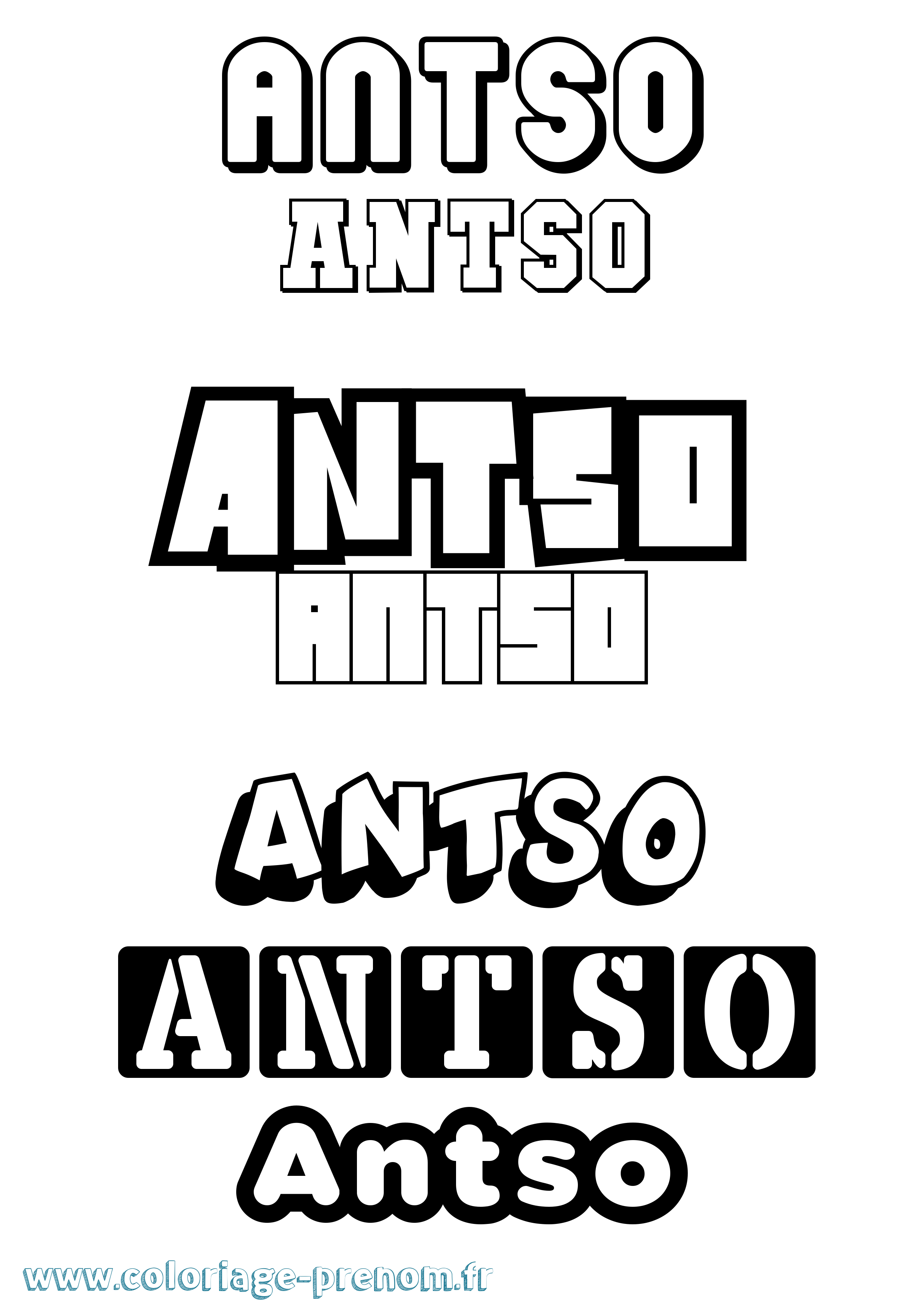 Coloriage Antso Simple Coloriage prénom Antso Simple