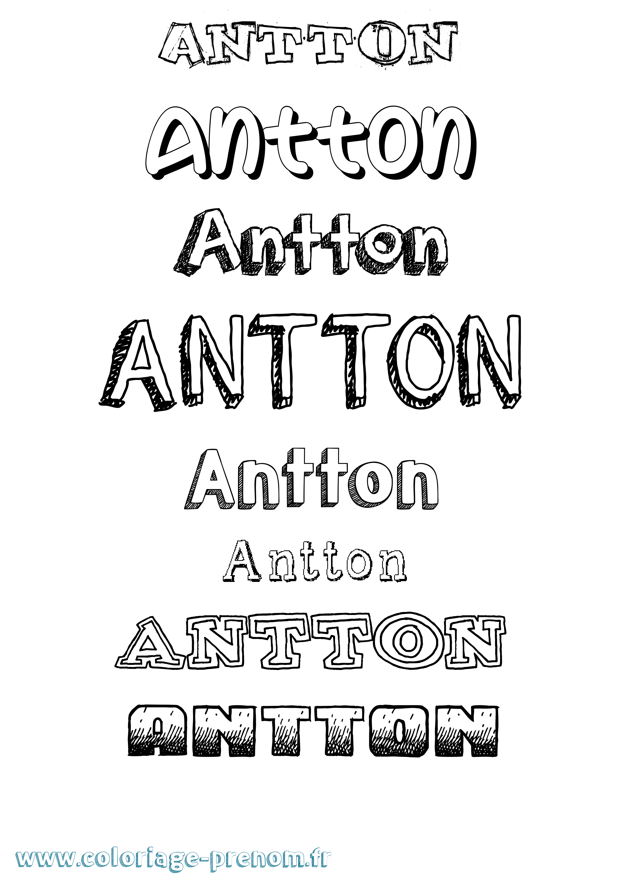 Coloriage Antton Dessiné Coloriage prénom Antton Dessiné